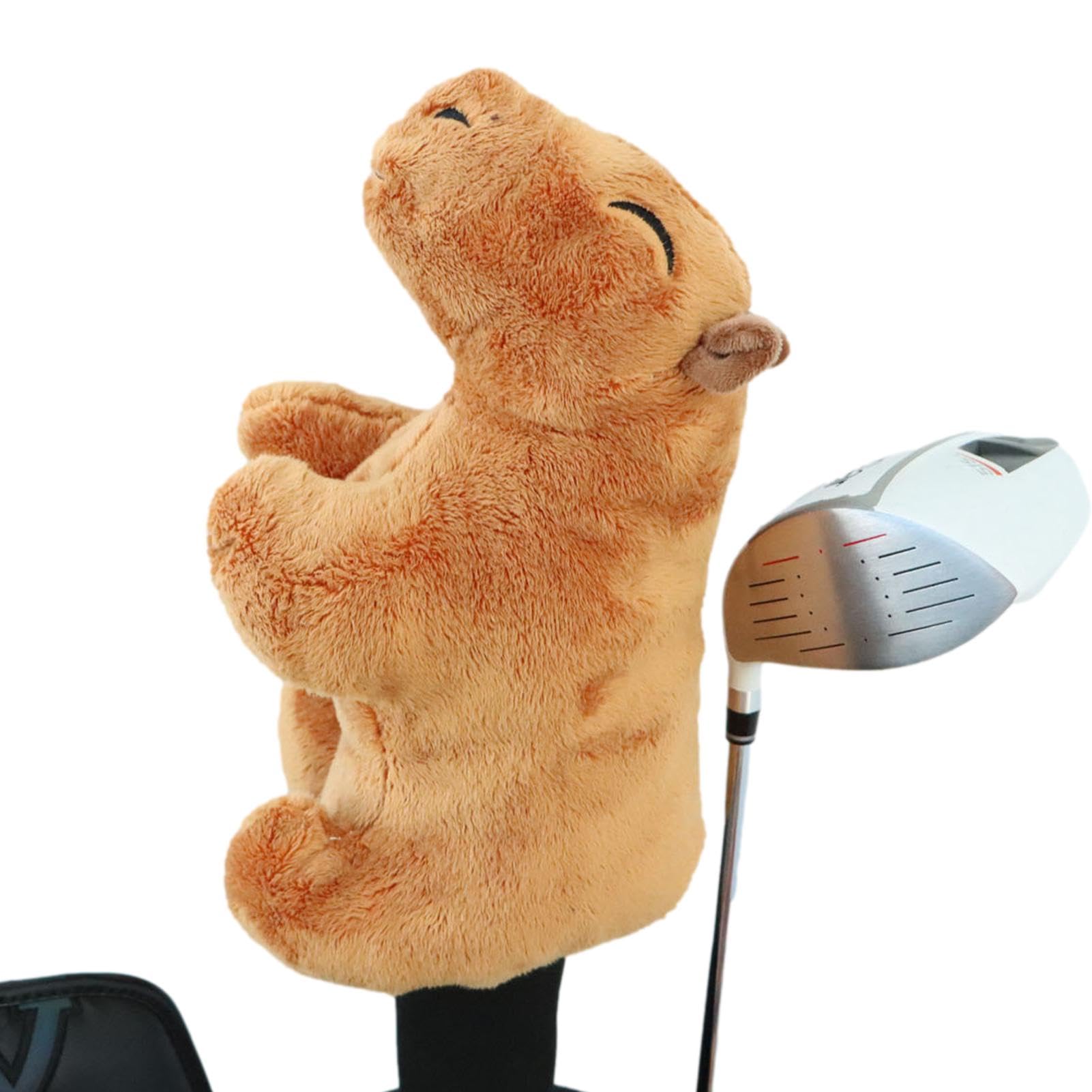Golfschlägerhaube Capybara Golf Schlägerkopfhüllen Plüsch Golfschlägerhaube Golf Putter Cover Golf Driver Plüschbezüge Golfschläger Schutzhülle Plüschgewebe Putter Haube