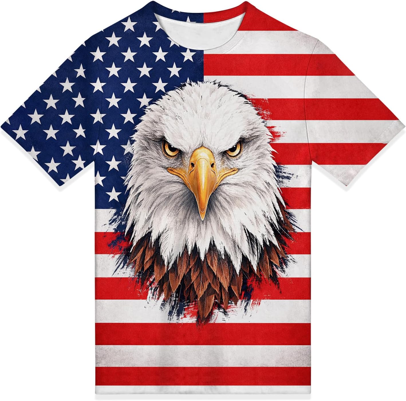 Men's American Flag Bald Eagle Patriotic USA T-Shirt