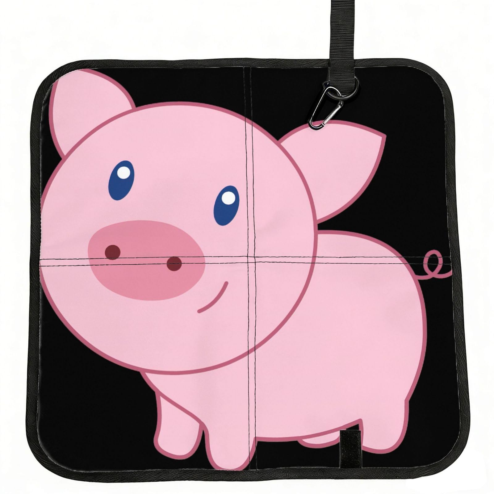 SDEGTHO Cute Pig Printed Foldable Seat Pad with Closure, Lightweight Cushion for Airplane Travel Camping