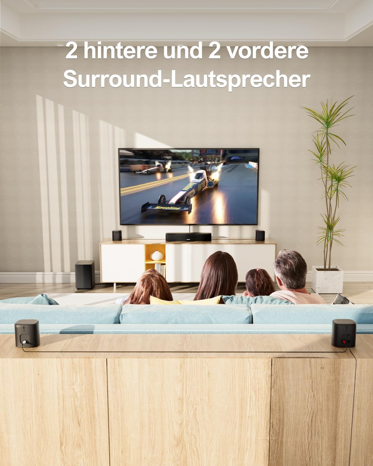 ULTIMEA 7.1ch Soundbar für TV Geräte, Heimkino Surround Sound System, 4 Surround Lautsprechern, 4" Subwoofer, App Steuerung, einstellbarem EQ, Bluetooth® 5.3, Aura A40