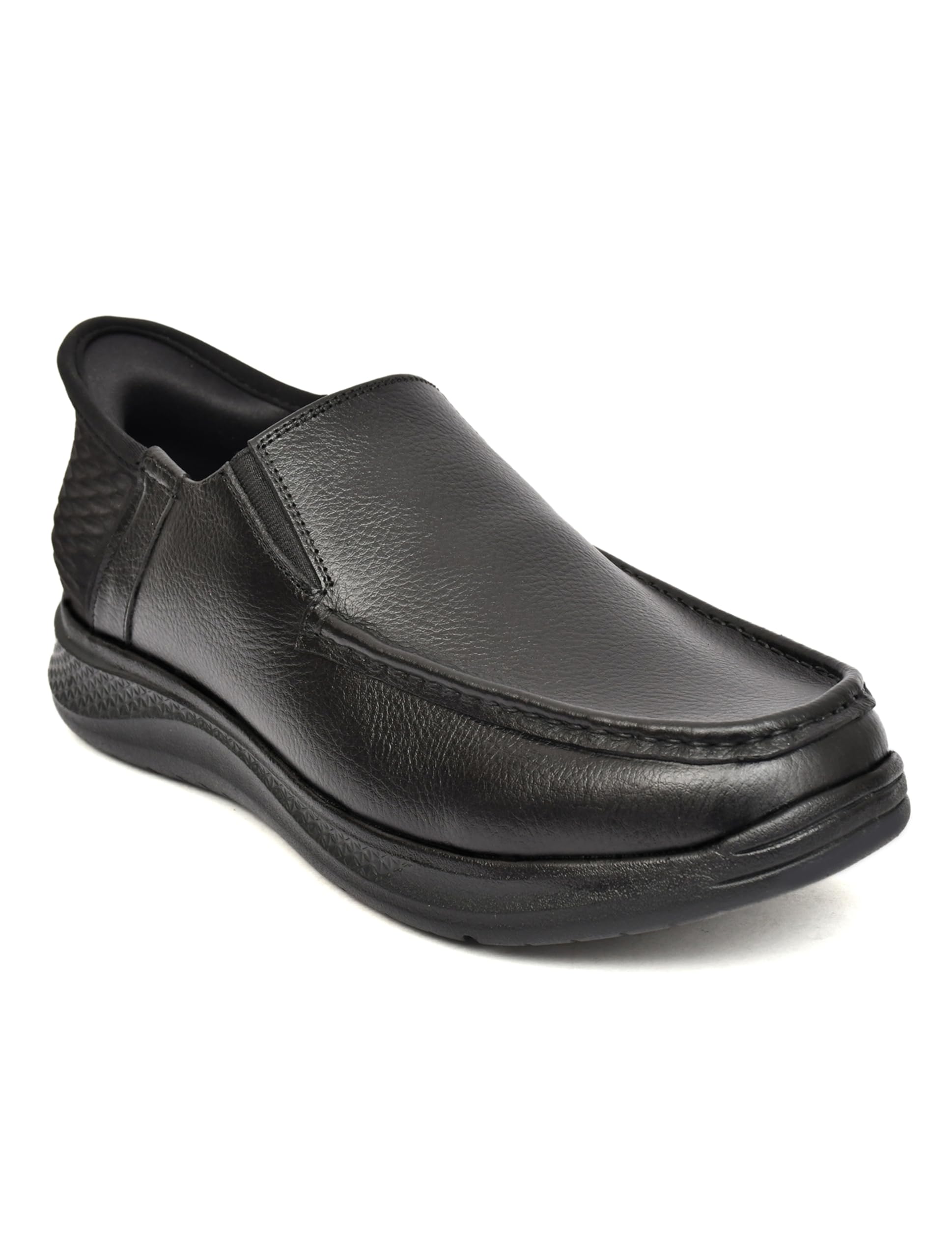 Men’s Formal Genuine Leather Slip-On Loafers | Black Comfortable Office & Wedding Dress Shoes for Men-image-25