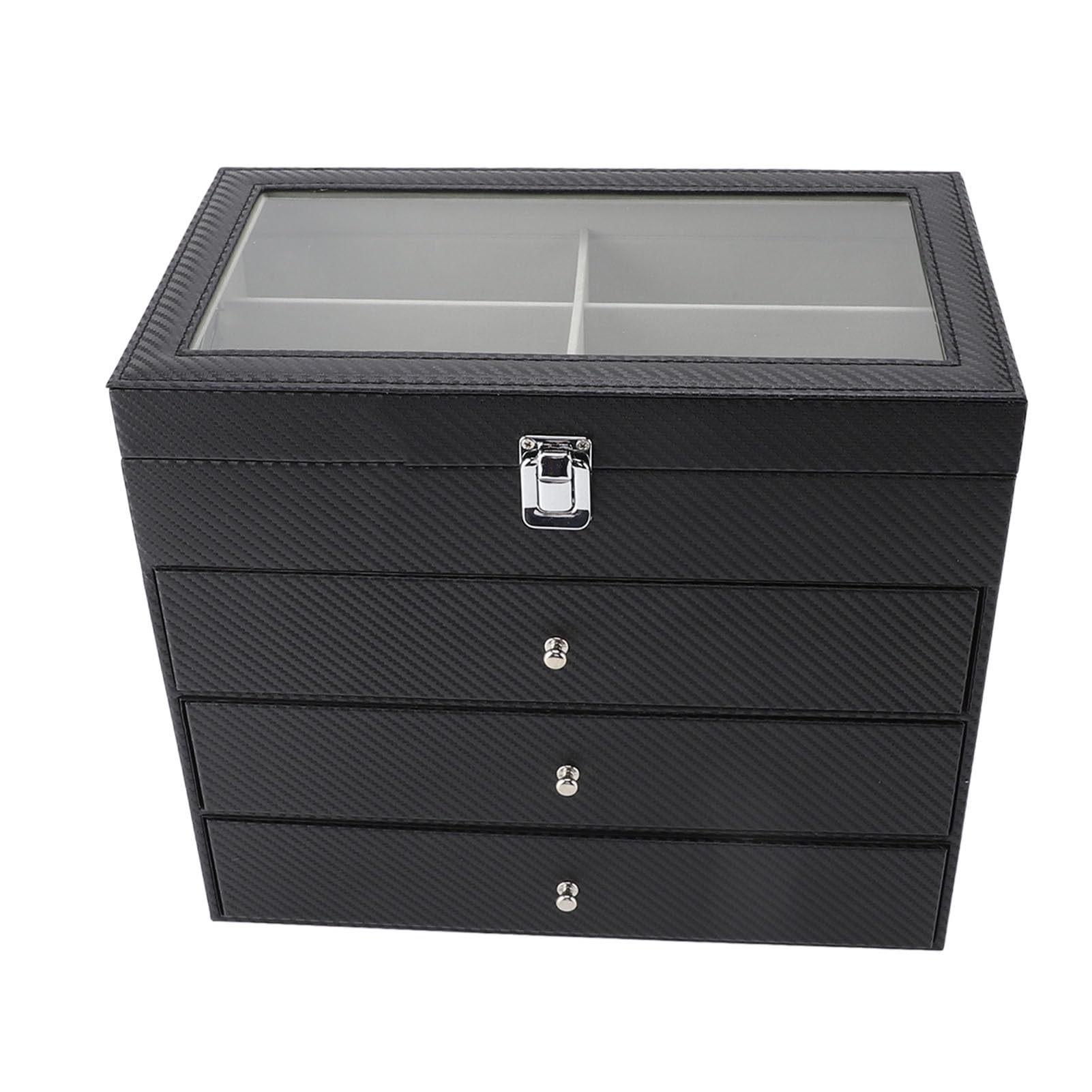 Generic Szklanki z Włókna Węglowego wyświetlają szarą Aksamitne Podszewka z 4 Warstwami 27 Szczeliny, 34x19,5 X 29,5cm Szklanki Uchwytu Uchwytu do Przechowywania Sklepów Domowych