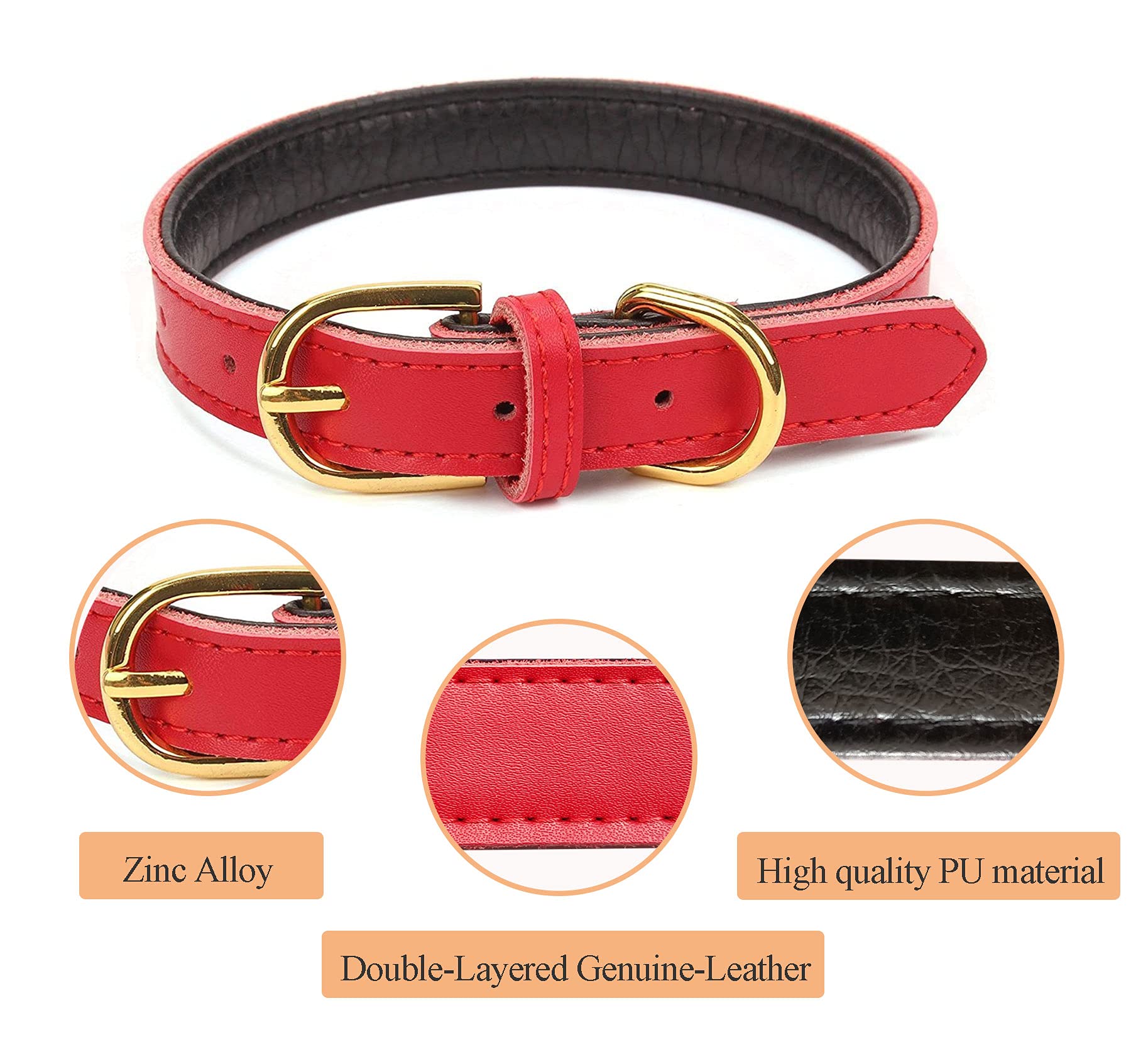 Kuivoo Hundehalsband Aus Weichem Leder – Gepolstert & Verstellbar Für Kleine Bis Große Hunde