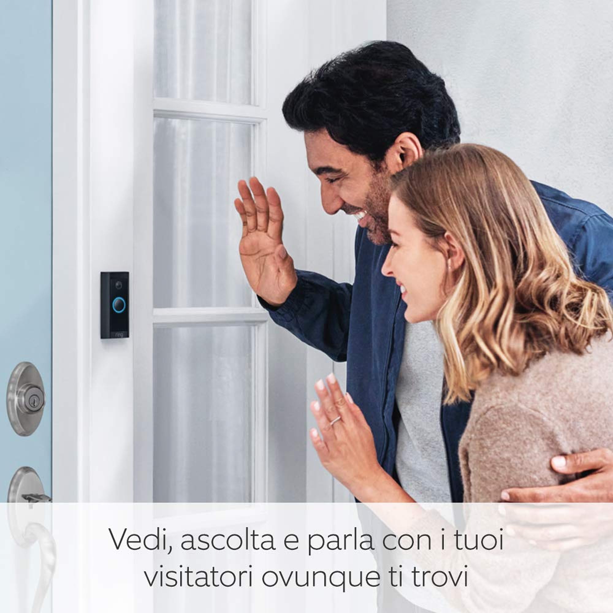 Ring Videocitofono cablato (Video Doorbell Wired) + Chime (3ª gen.) | campanello con telecamera, HD, con cablaggio (occorre il cablaggio del citofono in uso) | Prova gratuita di 30 giorni Ring Home