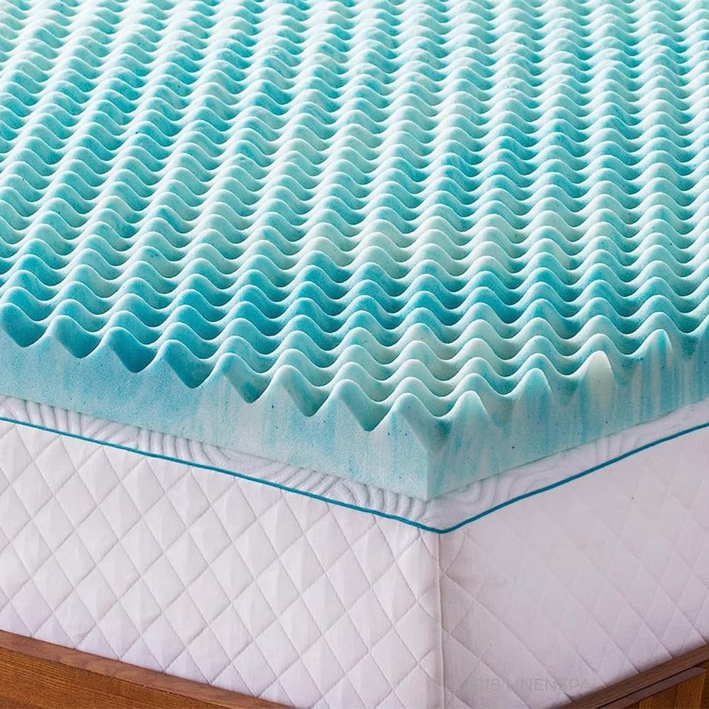 Simple&Opulence 2 Inch Egg Crate Memory Foam Mattress Topper, Convoluted Foam for