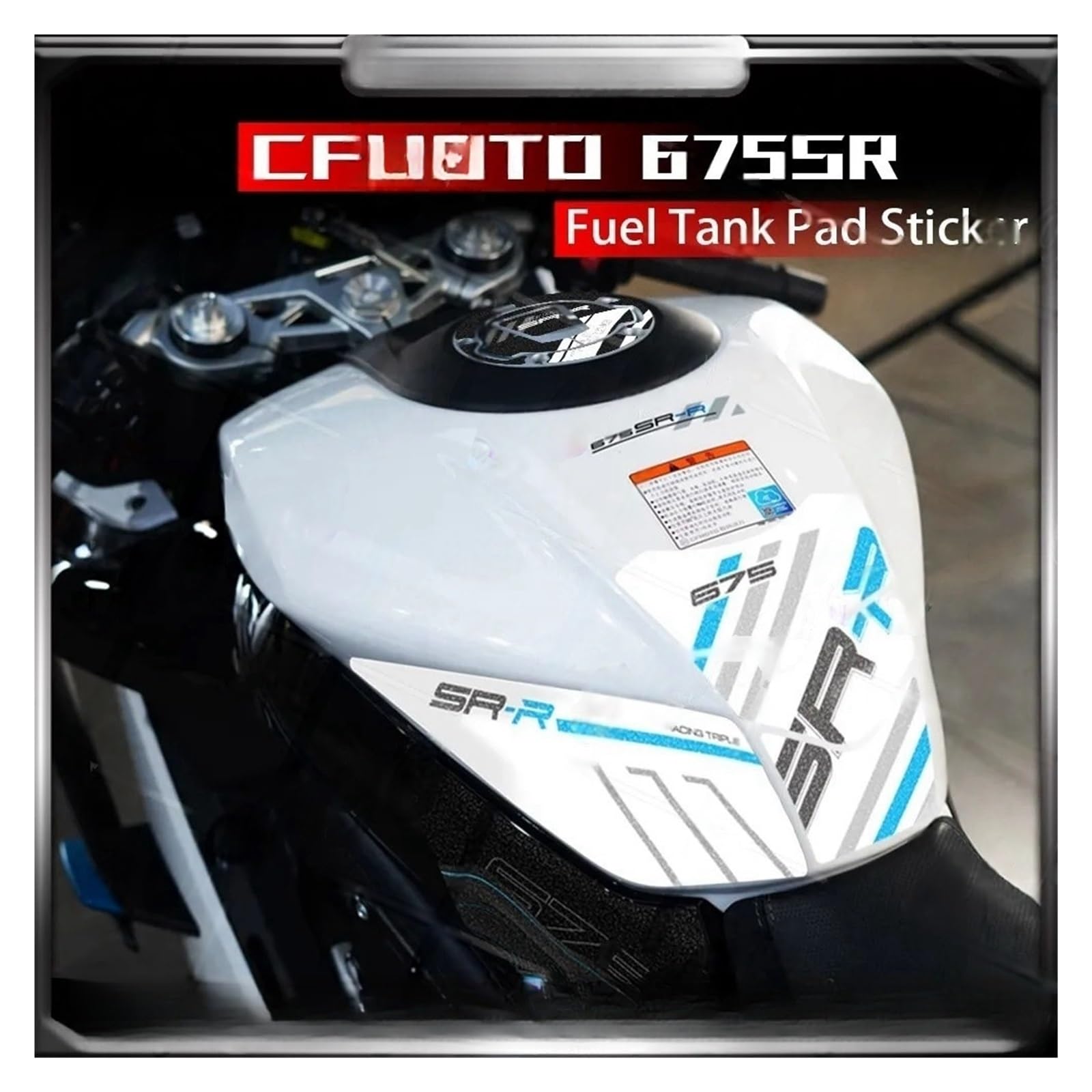 Motorrad Tankpad Für CF&MOTO 675srr 675 Sr-r 675 SR-R 675 SRR Motorrad Zubehör Aufkleber Kit Frosted Kraftstoff Tank Pad Tankdeckel Schutz Aufkleber