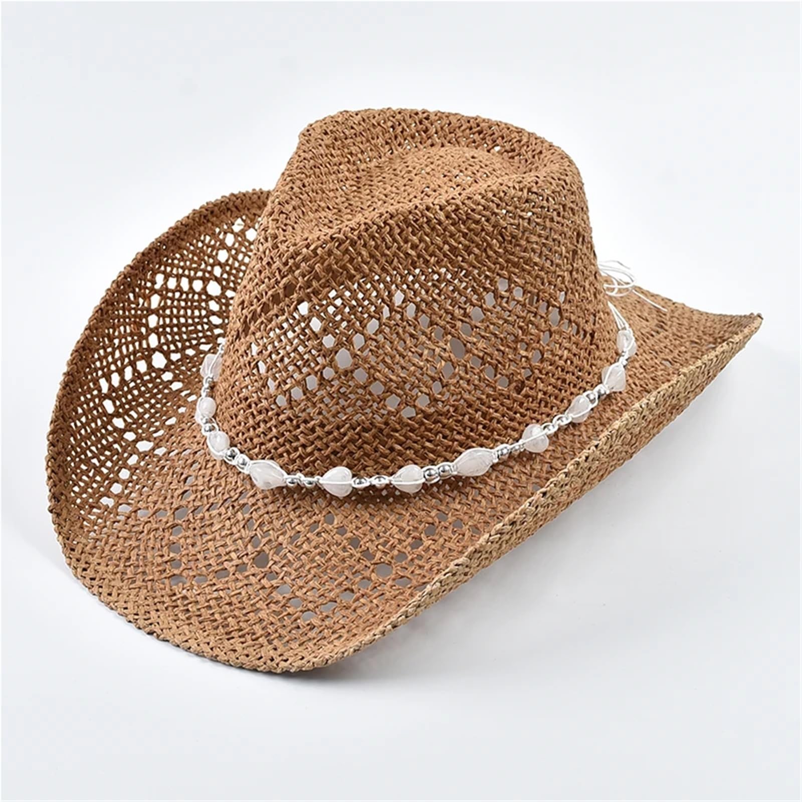 Sombrero de Vaquero Rosa Sombreros de sol verano for mujer, sombrero viaje junto al mar, adecuado for festivales música, a juego Para fiestas