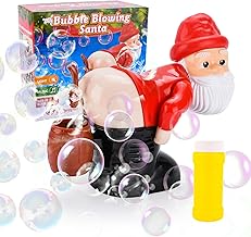 Santa's Bubble Machine for Children, Bubble Machine for Children, Electric Soap Bubble Machine with Lights and Sounds, for Children, Ceremonies, Christmas, Parties