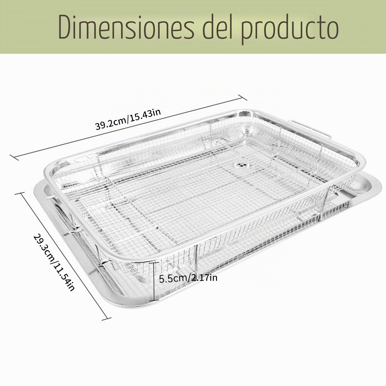 Bandeja de horno con rejilla de enfriamiento, 29 x 39 x 6 cm, acero inoxidable, bandeja para hornear y rejilla para tartas, menos pegajosa, cesta para hornear galletas, parrilla y refrigeración, apta