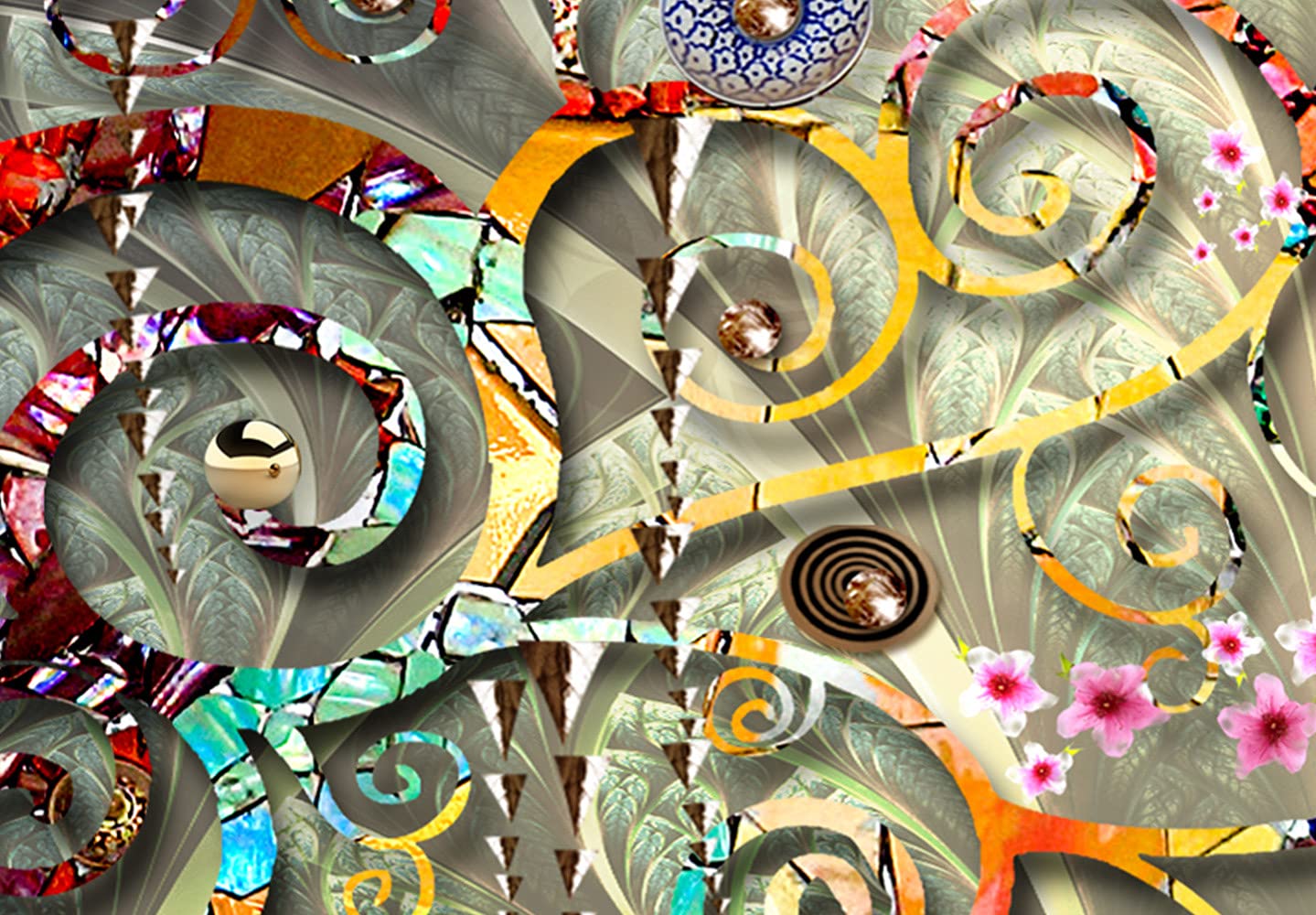 murando - Acrylglasbild Heimdekoration Glasbild, 200x80 cm, 5-teilig