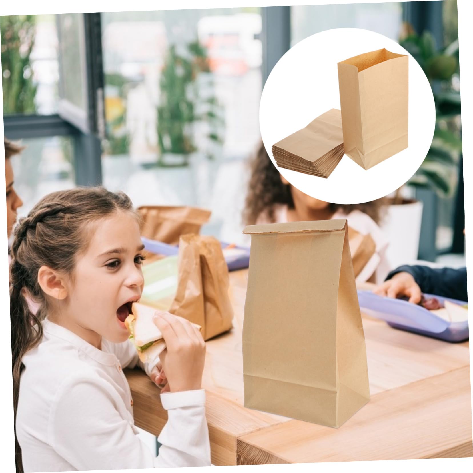 50 Piezas Bolsas De Papel Kraft Para Panadería Unidades Bolsas Para Galletas Para Empaquetar Comida Regalos o Eventos