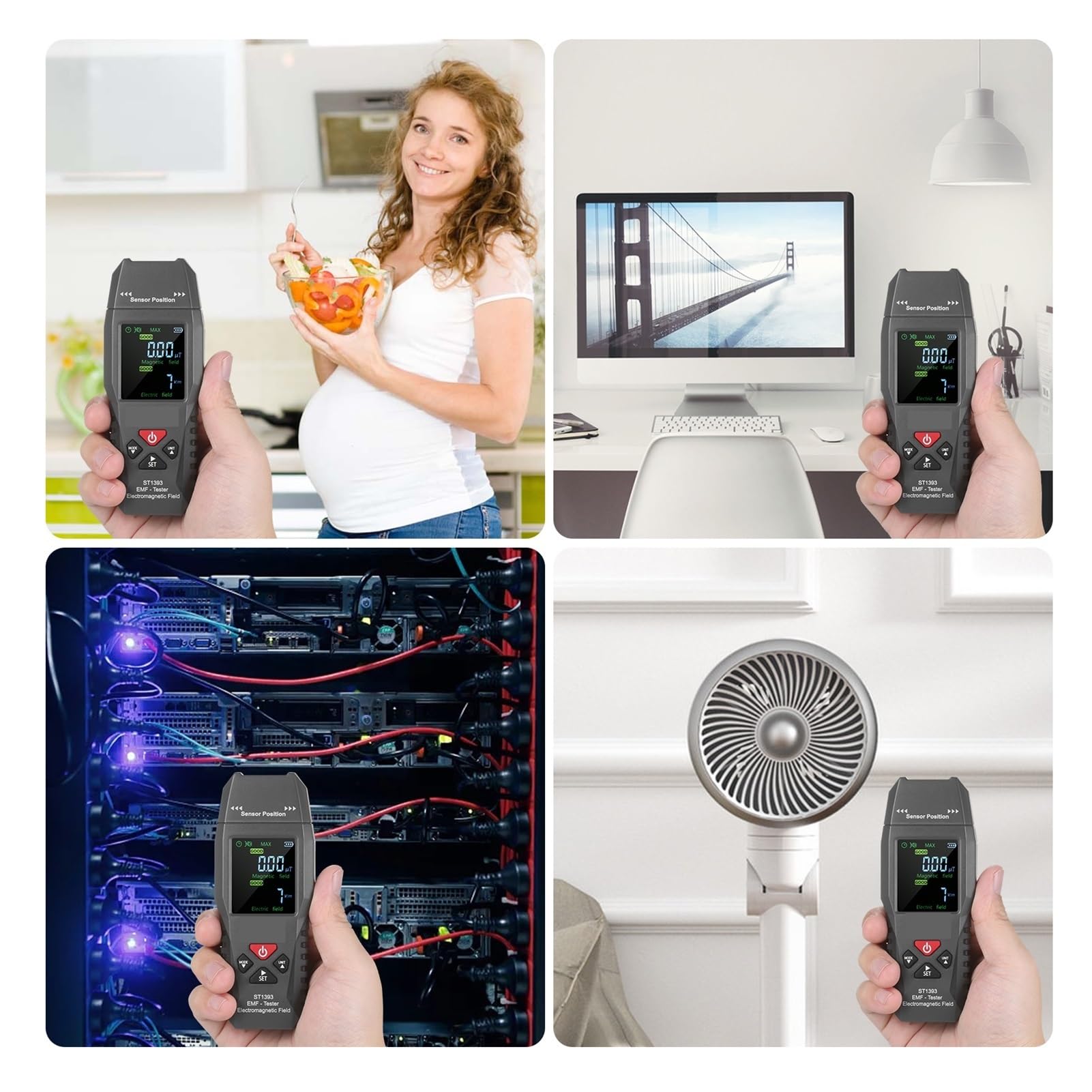 ST1393 cyfrowy miernik EMF LCD pole elektromagnetyczne detektor EMF ręczny Tester promieniowania pola elektromagnetycznego Do biura