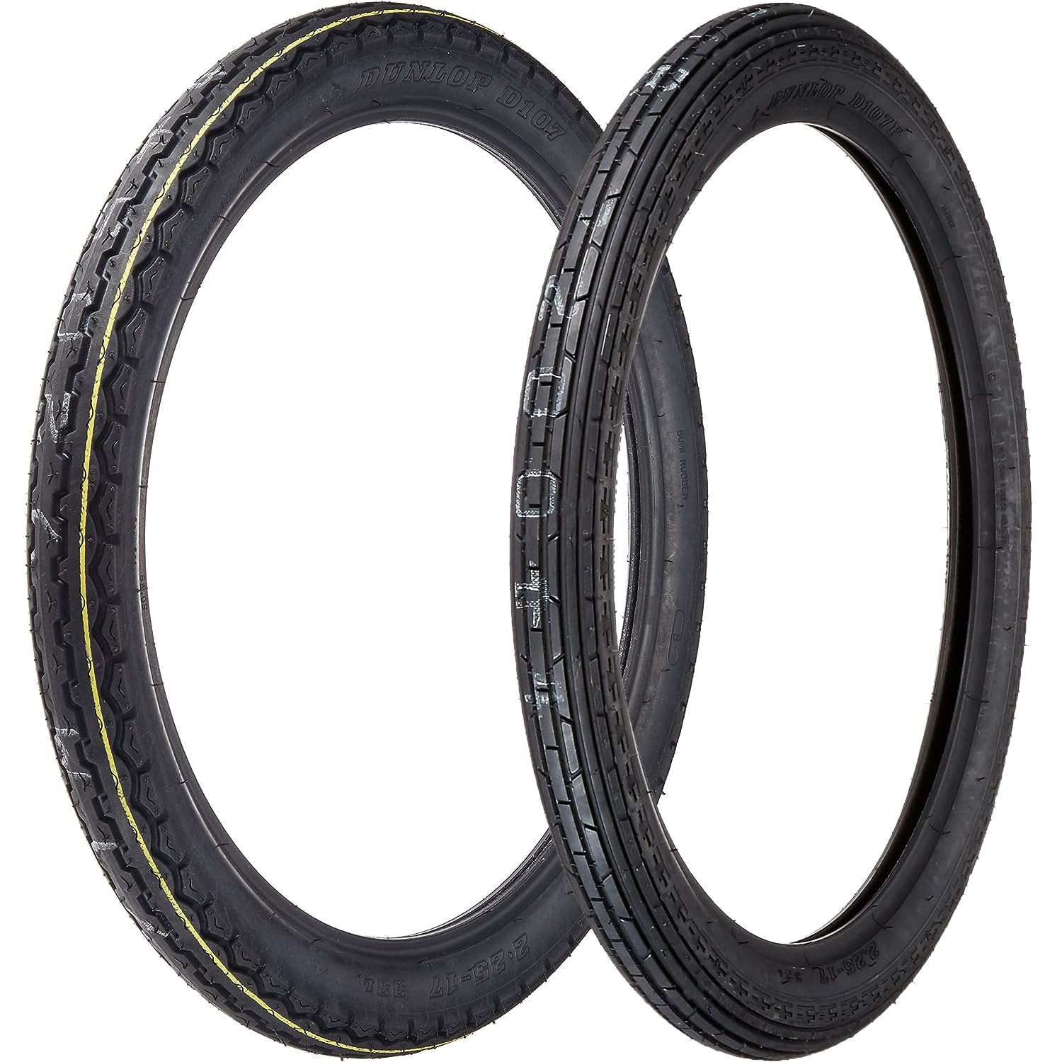 Amazon.co.jp: ダンロップ D107 前後セット 2.25-17 33L 4PR WT 