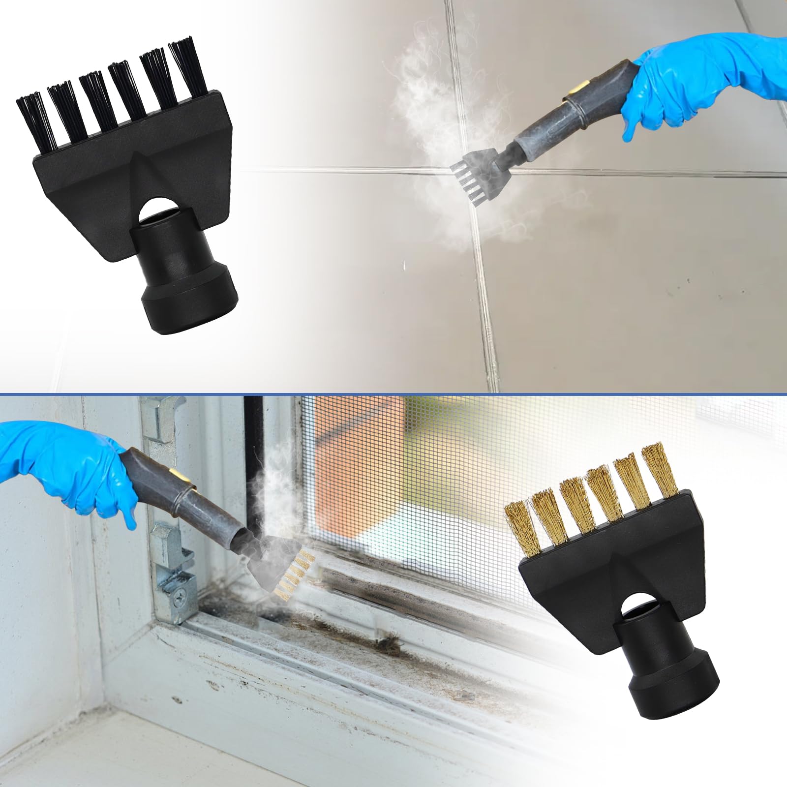 12 piezas accesorios limpiador a vapor para Kärcher SC1 SC2 SC3 SC4 SC5, repuestos limpiador a vapor, cepillo redondo, cepillo para grietas, cepillo plano, accesorios