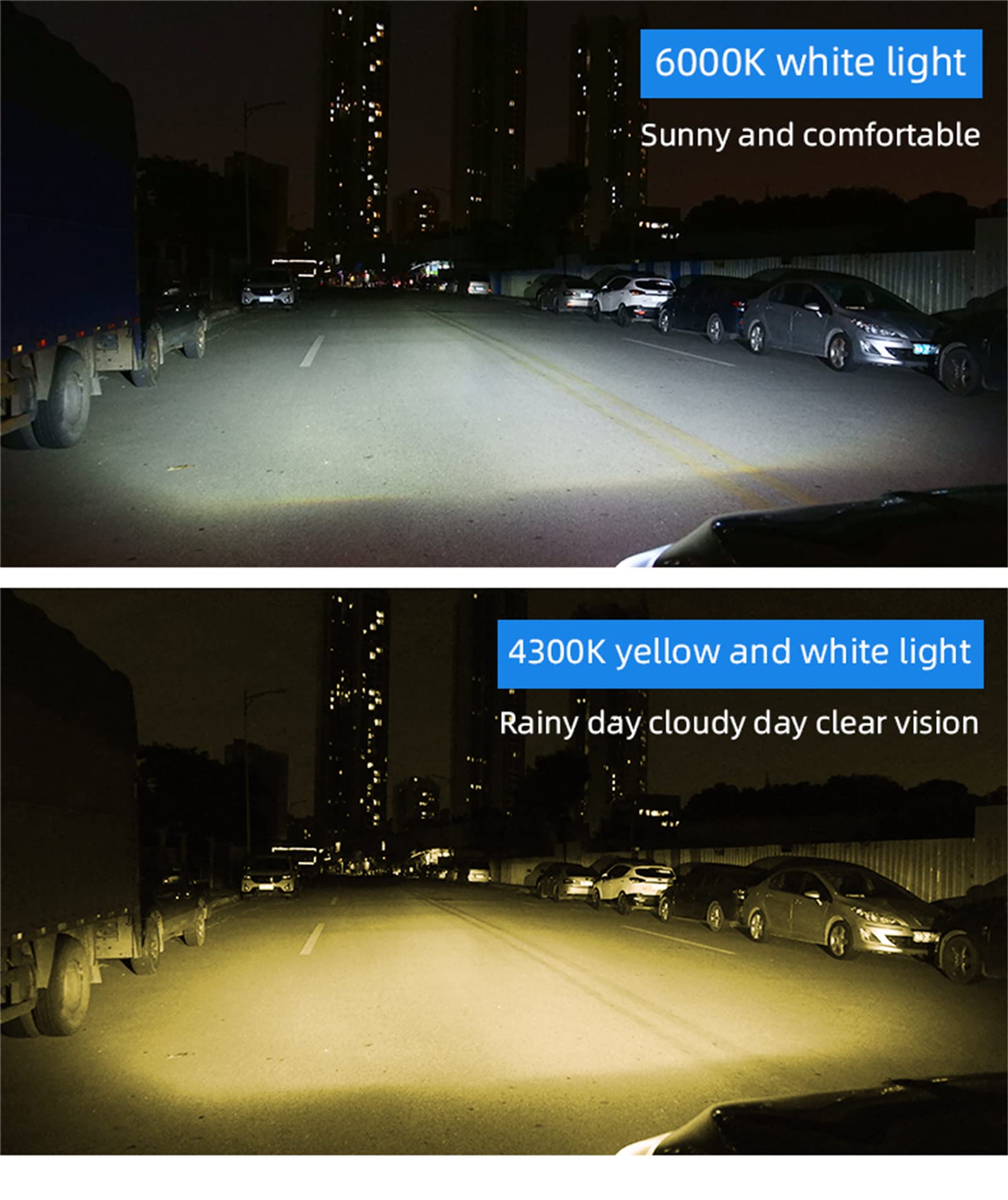 Bombillas LED Para Faros Delanteros, LED 3000K 6000K 4300K Faros Delanteros Para Automóviles 60W 16000Lm Luces LED Para Faros Delanteros Para Automóviles, Paquete De 2,H4