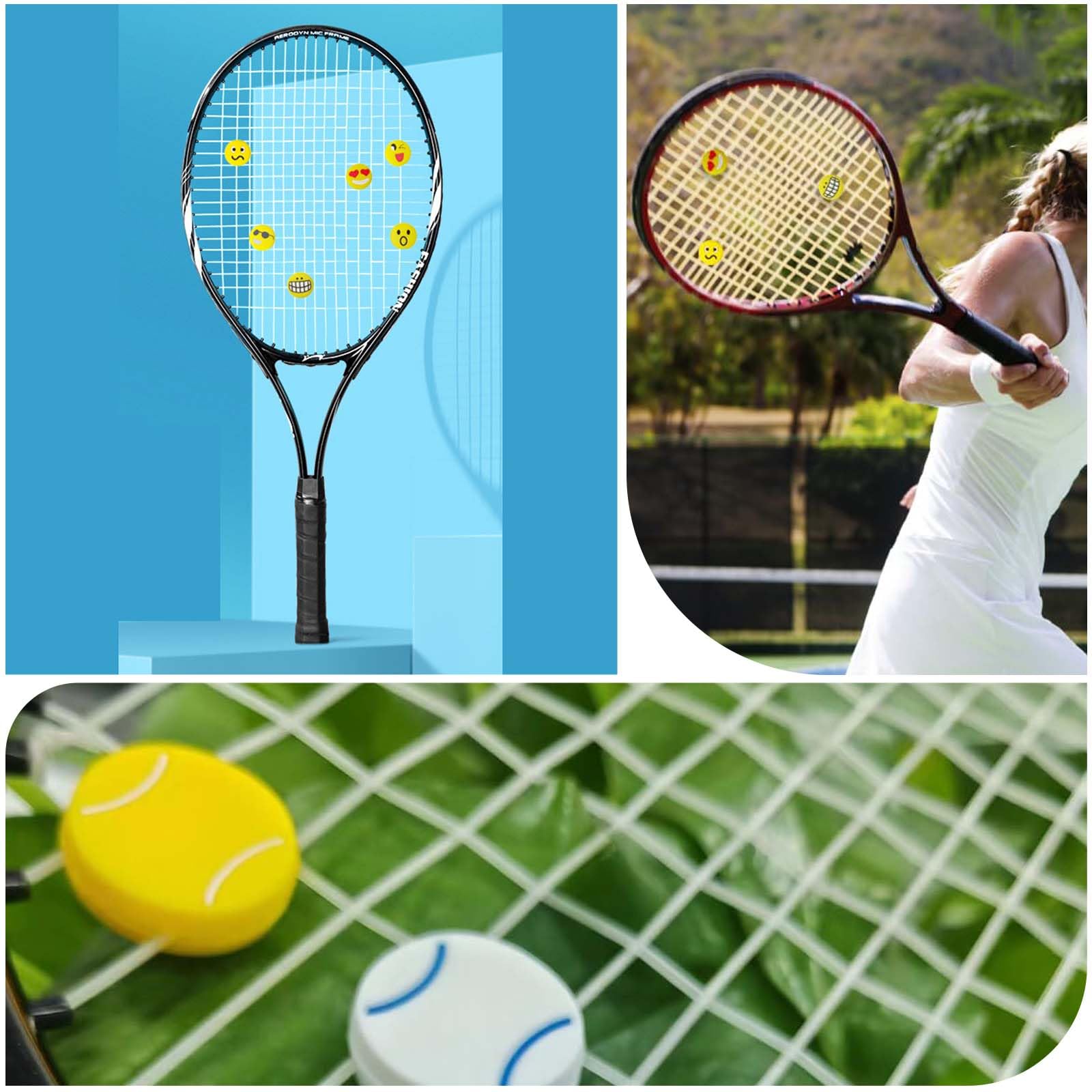 Antivibrazione Tennis Ammortizzatori per Racchette, Ferma Corde, Accessori Dispositivo 16 Pezzi