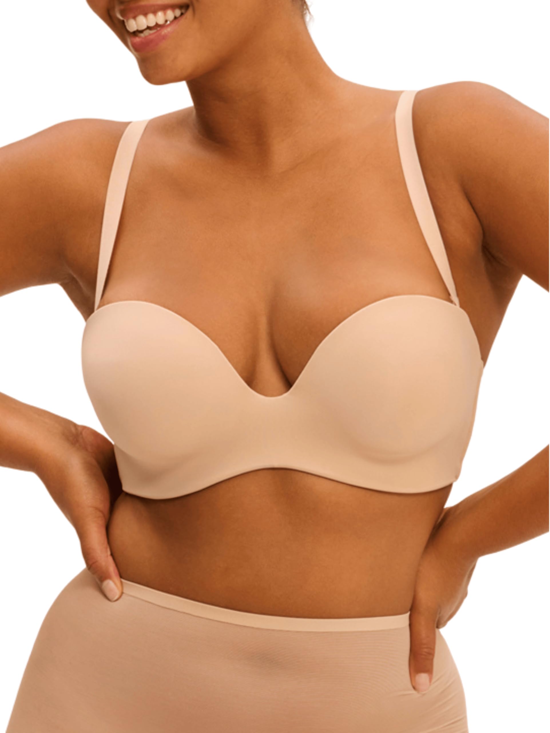 Simone Perele Sujetador Sin Tirantes con Copas De Malla Y Aros - Invisible