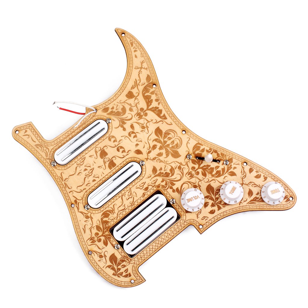 Alnicov 3-lagiges SSH vorverdrahtetes Pickguard-Set Alnico V Humbucker-Tonabnehmer Ahorn-Schlagbrett Rückplatte Scratch Plate für Strat ST Style E-Gitarre