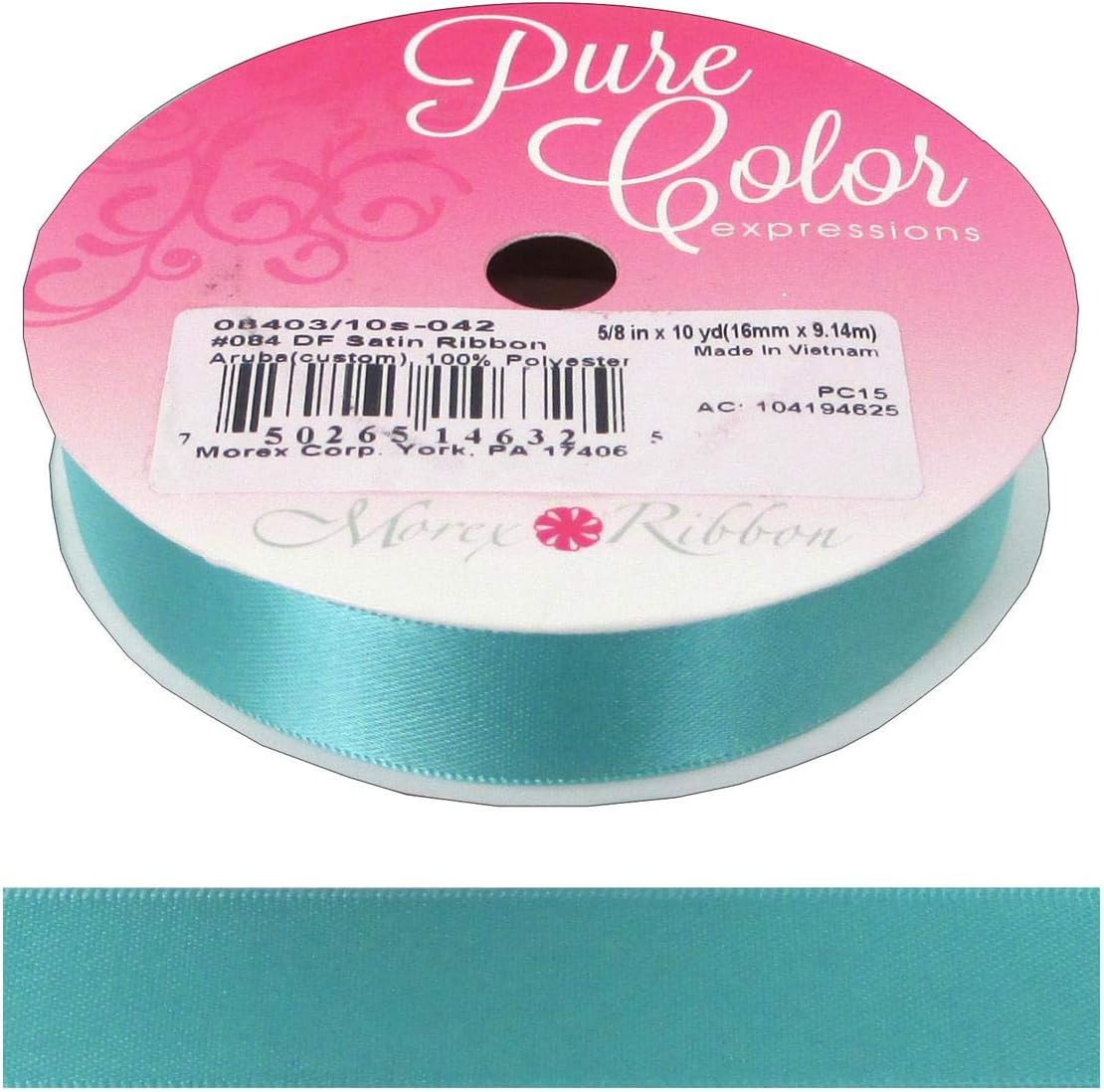 Morex Ribbons DF Satin 5/8" x 10yd Aruba Ribbon