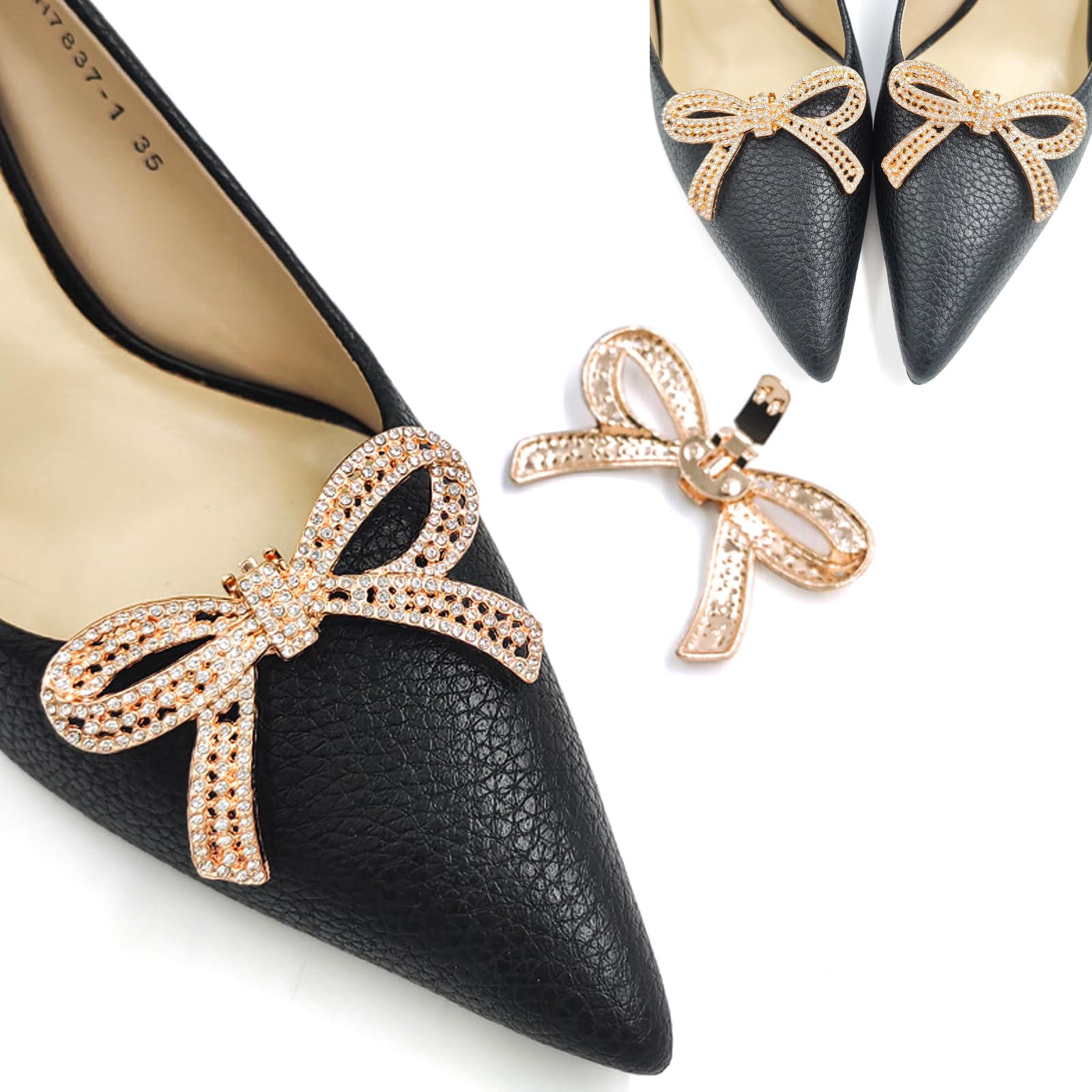 TYXHXTF 6 Piezas Clips para Zapatos, Mujer Clip Hebilla de Zapatos, Clip de Zapato de Pedrería Desmontable de Cristal, para Las Mujeres,Boda,Prom,Fiesta,Tacones Altos