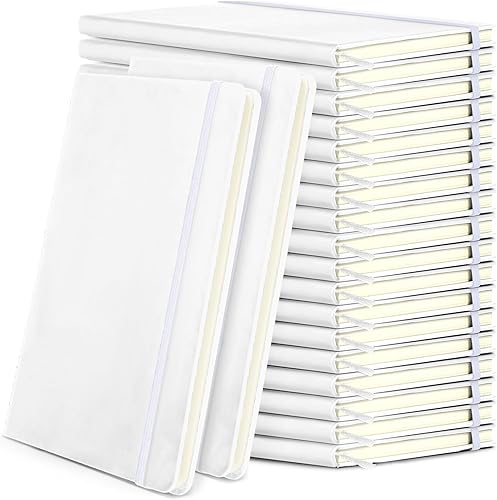 Miniatura 8 de Honoson 20 Pack Lined Journal Notebooks A5 Hardcover Executive Notebook 5.5" x 8.3" PU Leather Wide Ruled Journals Bulk with Elastic Band for Home 4