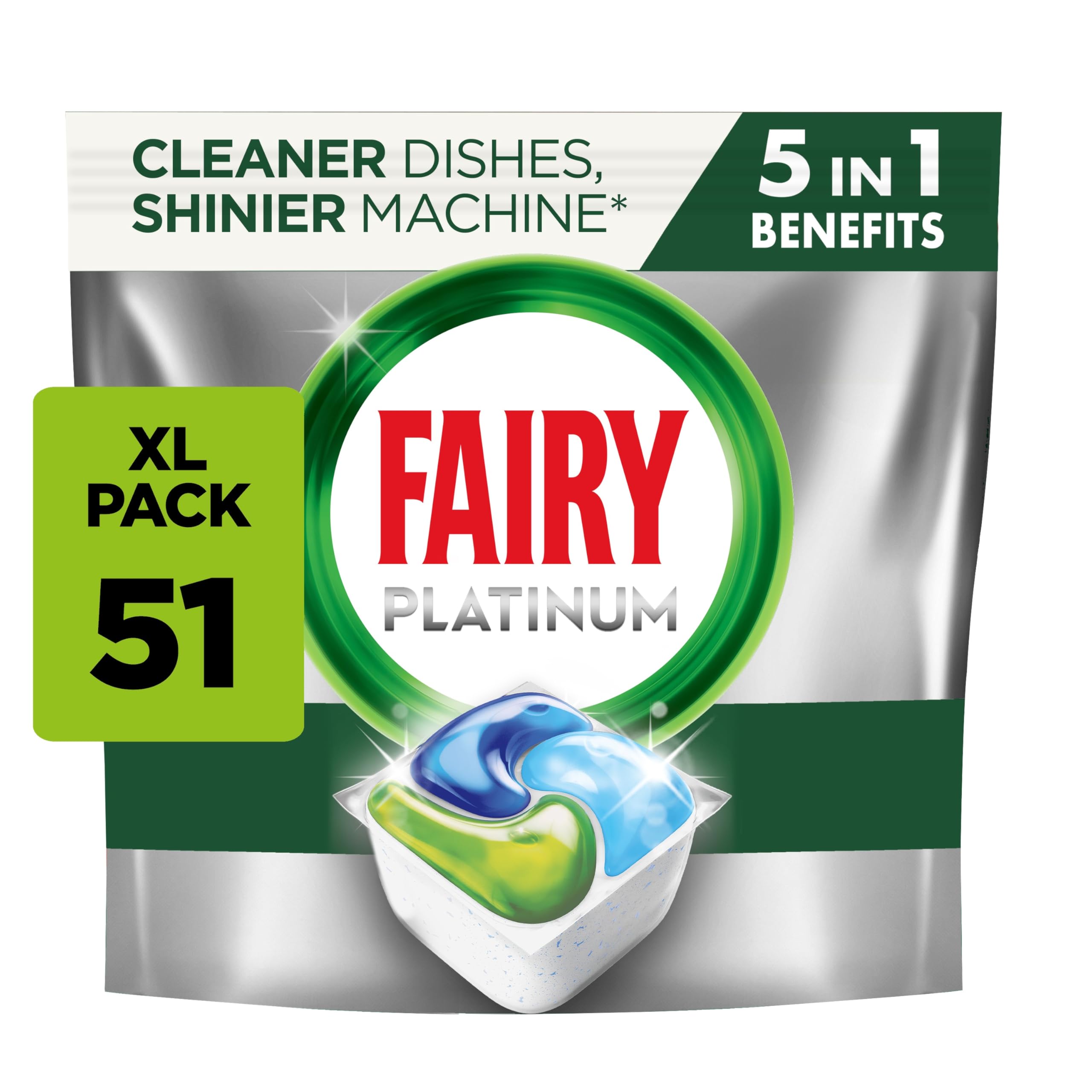 Platinum All-In-1 Dishwasher Tablets - 51 Pods, Original, Powerful Cleaning Action