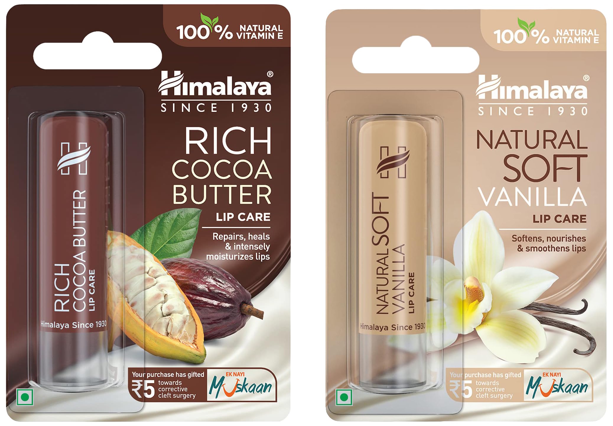 Himalaya Natural Soft Vanilla Lip Care & Rich Cocoa Butter Lip Care Lip Balm Combo, Pack Of 1, Multicolor-image-21
