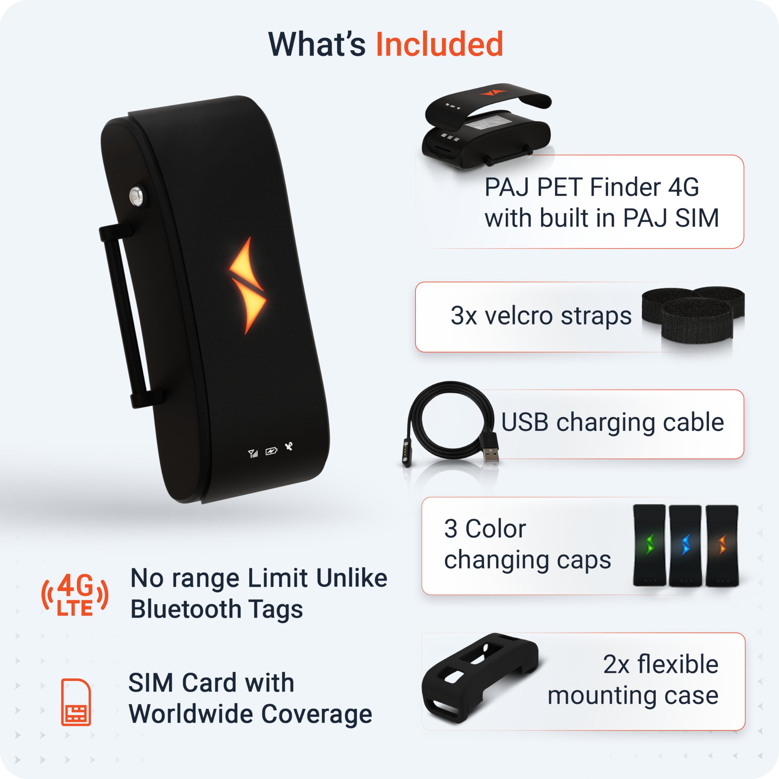 PAJ GPS Dog Tracker 4G Real-Time Tracking Device with Runaway Alerts and Light LED Glowing Dog Collar with 7 Color Modes and Waterproof Smart App Health Activity, Can Fit 7.8" to 27", Black — Bundle - image 8