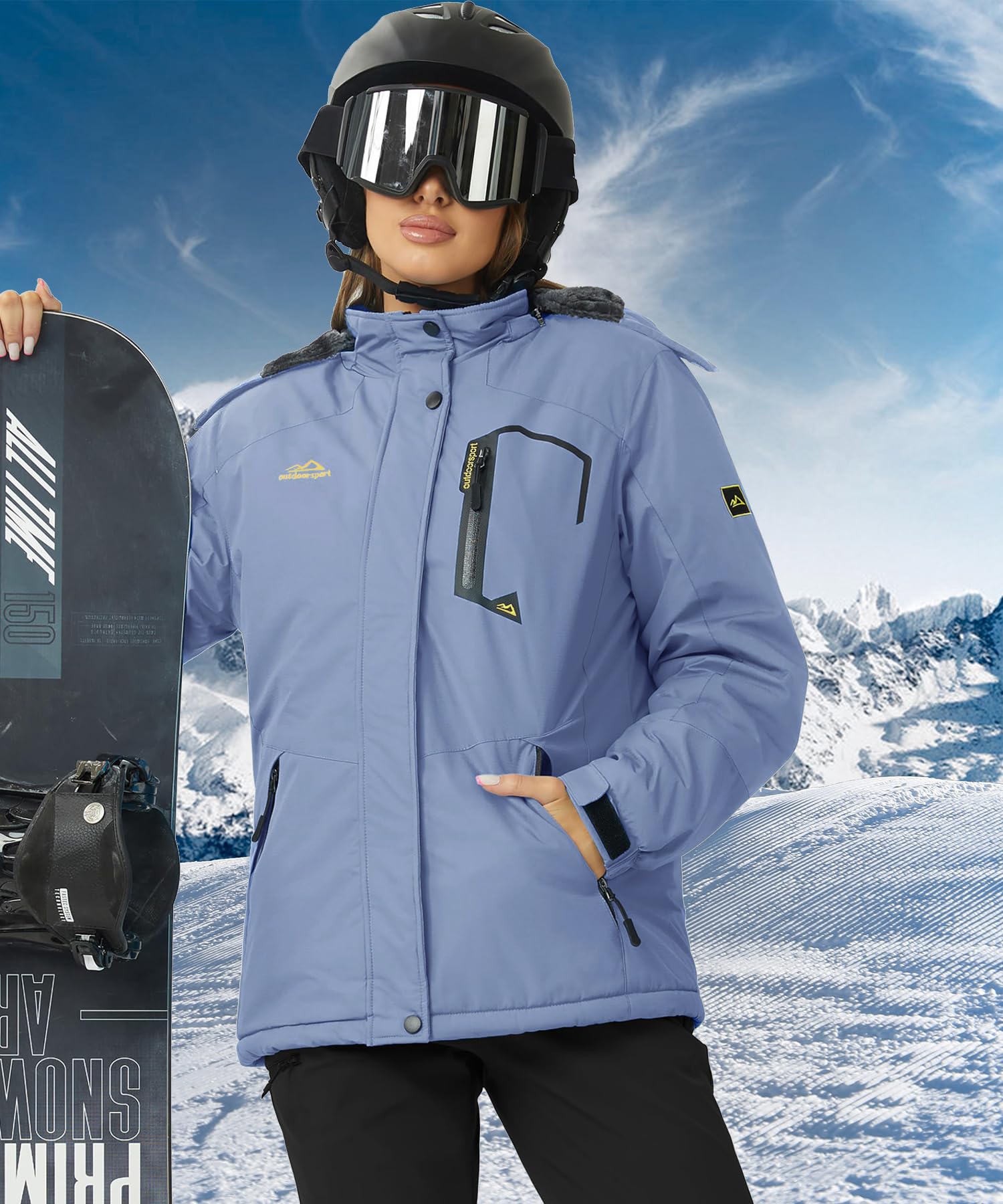 TACVASEN Donna Giacca di Transizione Calda Jacket Invernale Foderata Trekking Sci con Cerniera Impermeabile