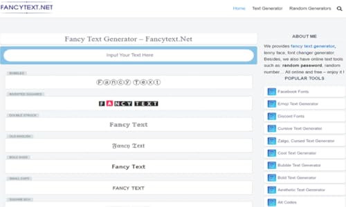 Fancy Text Generator – Fancytext.Net