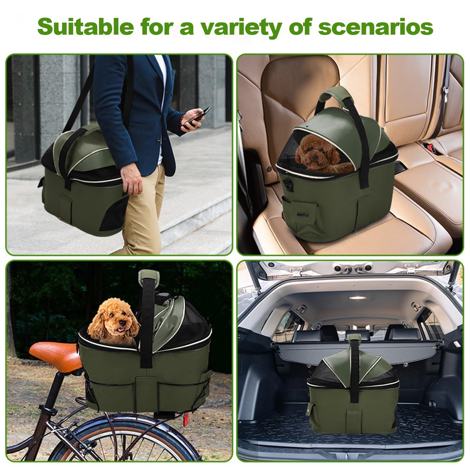 Cesta For Bicicleta For Perros,Transportador For Perros En Bicicleta Eléctrica,Cesta For Bicicletas For Adultos, Impermeable Y Ventilada,Adecuada For Mascotas Que Pesen Hasta 5 Kg (11 Lbs)
