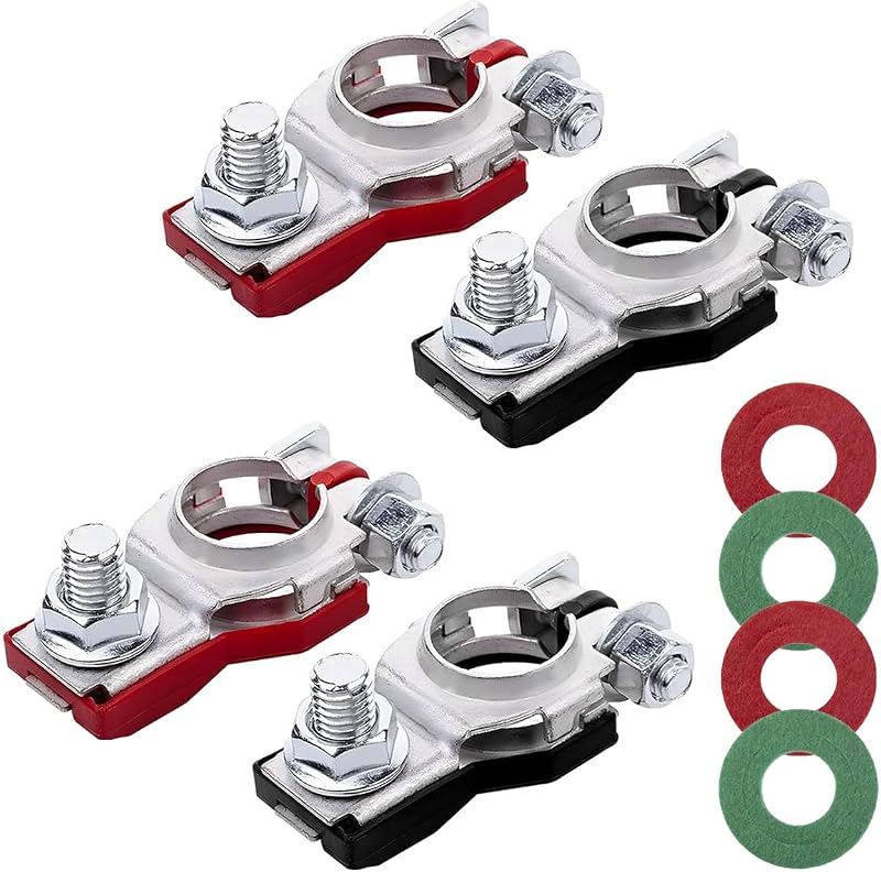Terminal de bateria automotiva KPFILEH com conectores positivo e negativo – Conjunto com 2 pares