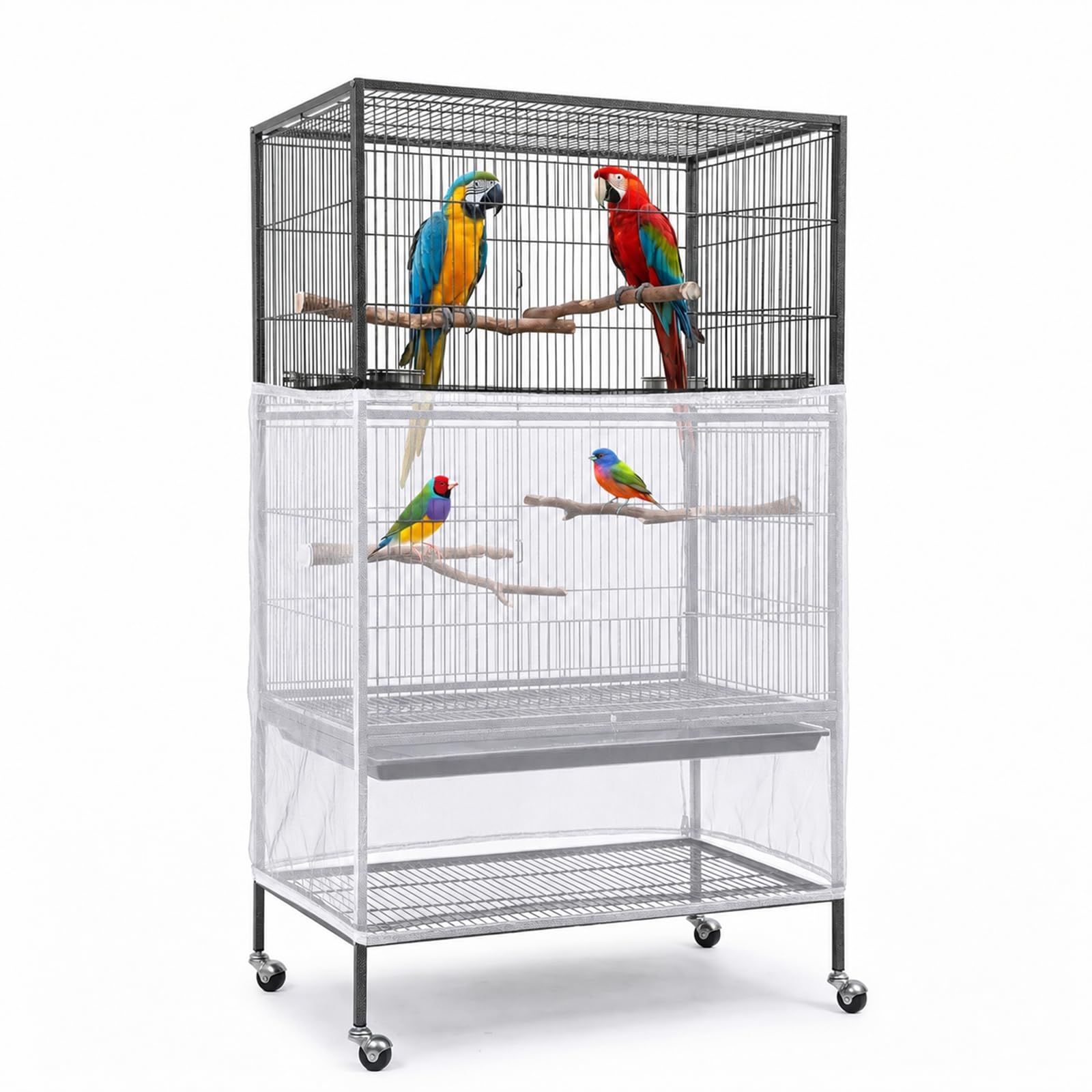 Falzqq Large Bird Cage Cover Bird Cage Seed Catcher