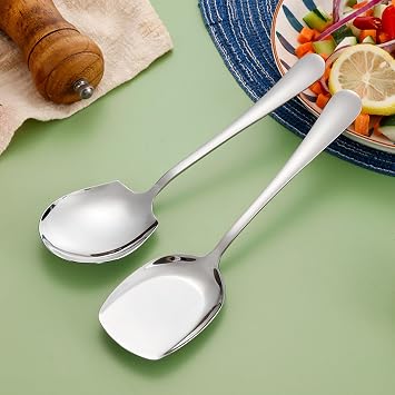BAIYSFFG Serving Spoons Large,4 Pcs Stainless Steel Buffet Serving Spoon Long Handle Soup Spoons Cooking Spoon Kitchen Tool for Serving Kitchen Cooking Restaurant Banquet