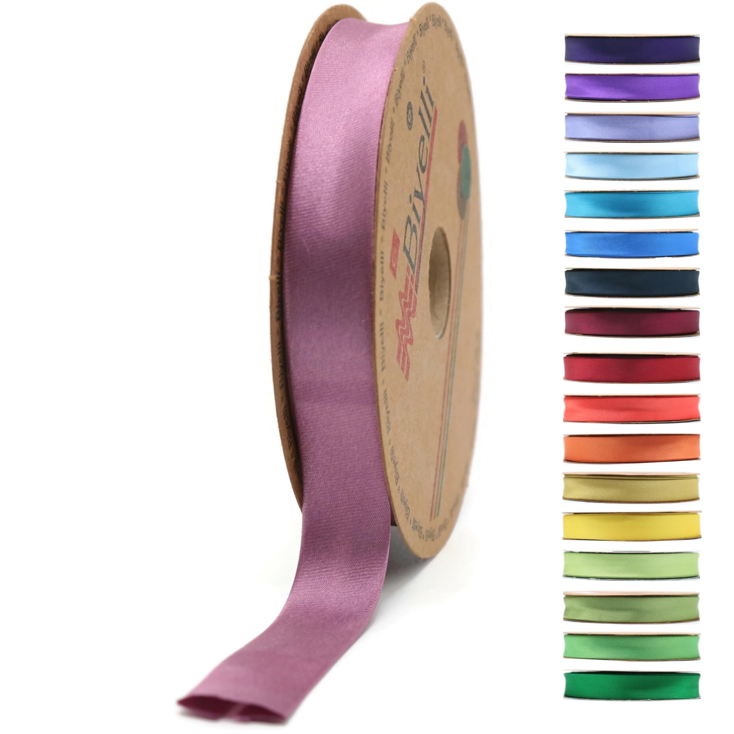 Fold Satin Bias Tape - 99+ Colors - 3/4 Inches Wide - 27 Yards - Fold Satin Binding Bias Ribbon Fabric Piping Bias Binding Tape for Sewing Clothing DIY (68. Dark Rose) BYS68