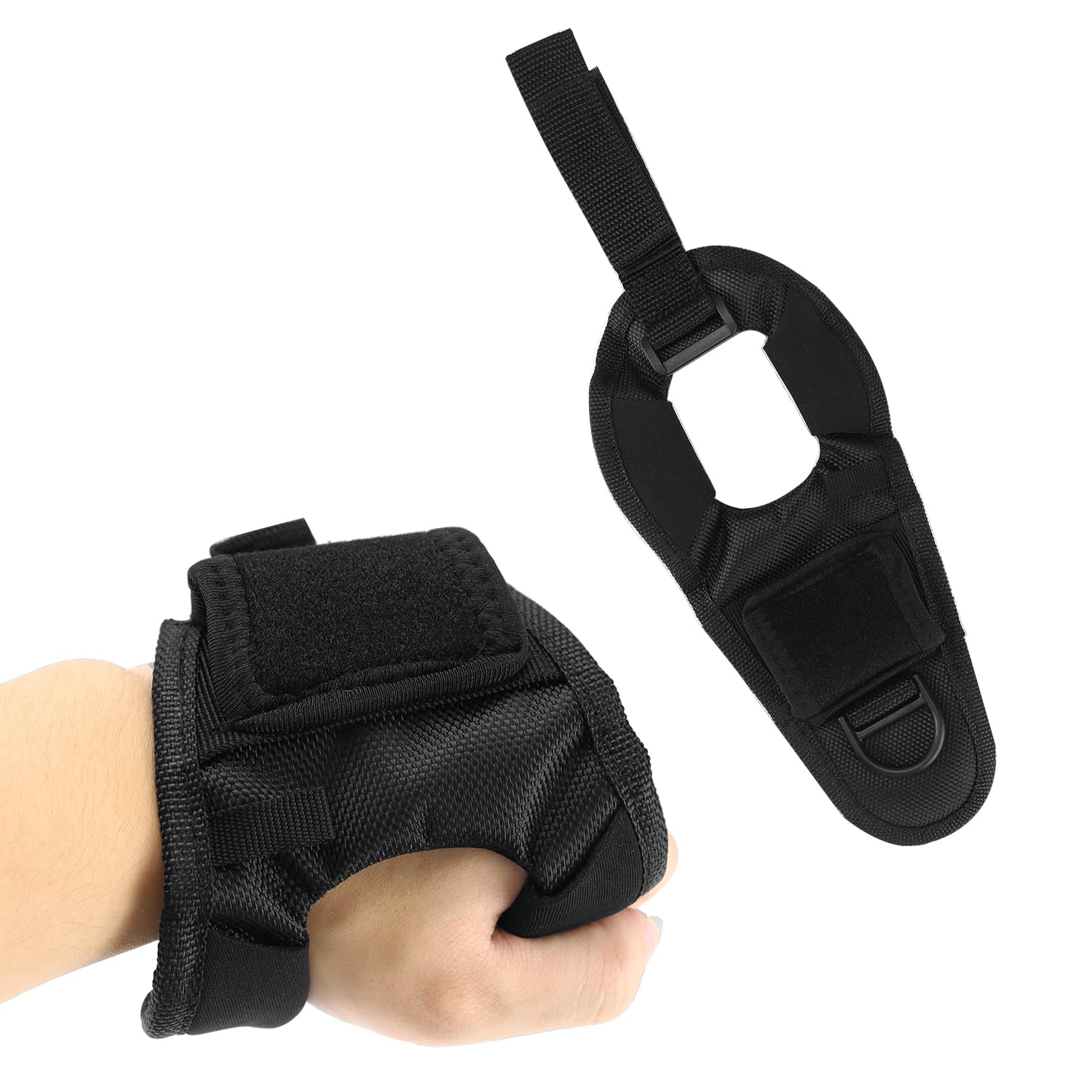 QWORK Diving Flashlight Glove Hands-Free Flashlight Holder – Universal Fit, Secure Fast Dry Canvas with Fastening Tape, Compatible with 0.94-1.10 Inch Diameter Flashlights Diving Torch