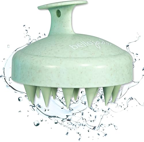 Miniatura 8 de Bella Jade Cepillo de champú masajeador de cuero cabelludo y cabeza para el crecimiento del cabello, la caspa y el cuero cabelludo seco (azul)