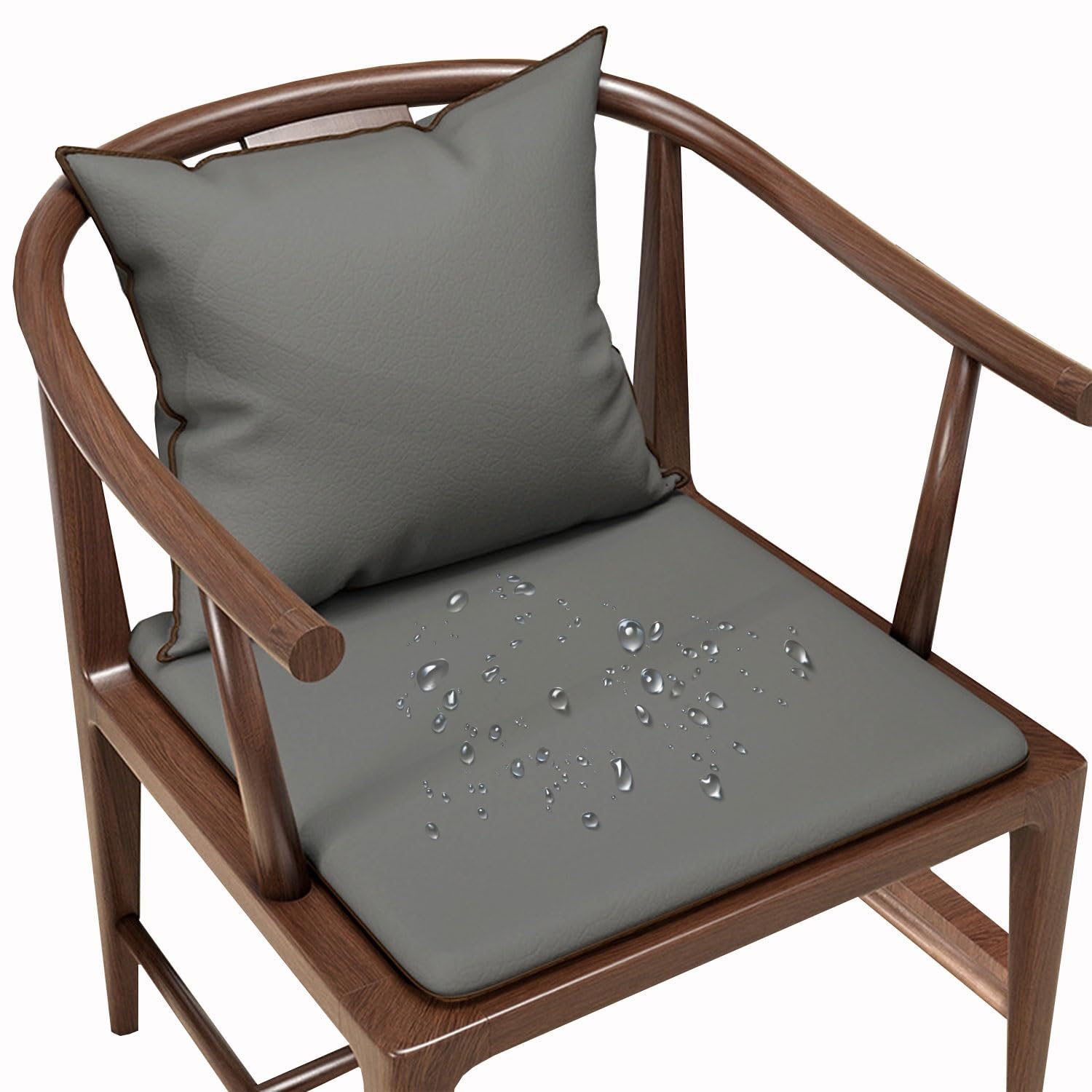 Coussin de siège imperméable 50x45cm avec dossier en cuir PU pour chaise et tabouret