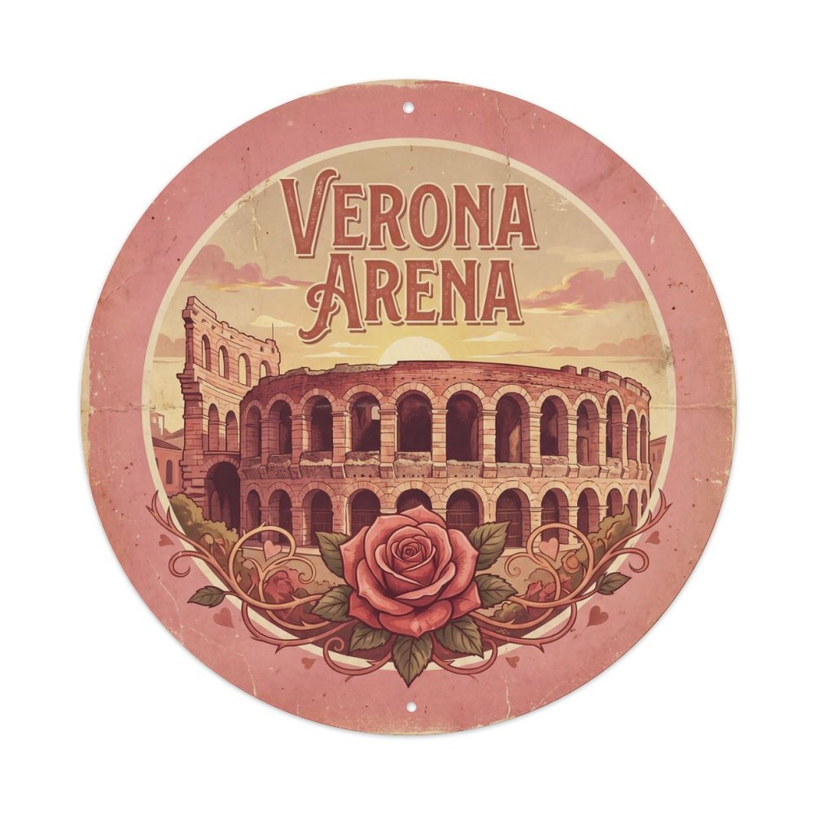 Classic Verona Italy Arena Heritage City Travel Metal Tin Sign