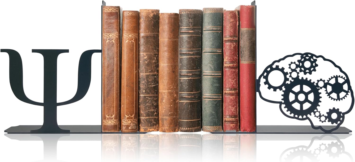 Product TitlePsychology Inspired Vintage Bookends Decorative Accessories for Home & Office, 6x6.6x1.2 Inch Ideal Gift for Psychology Enthusiasts