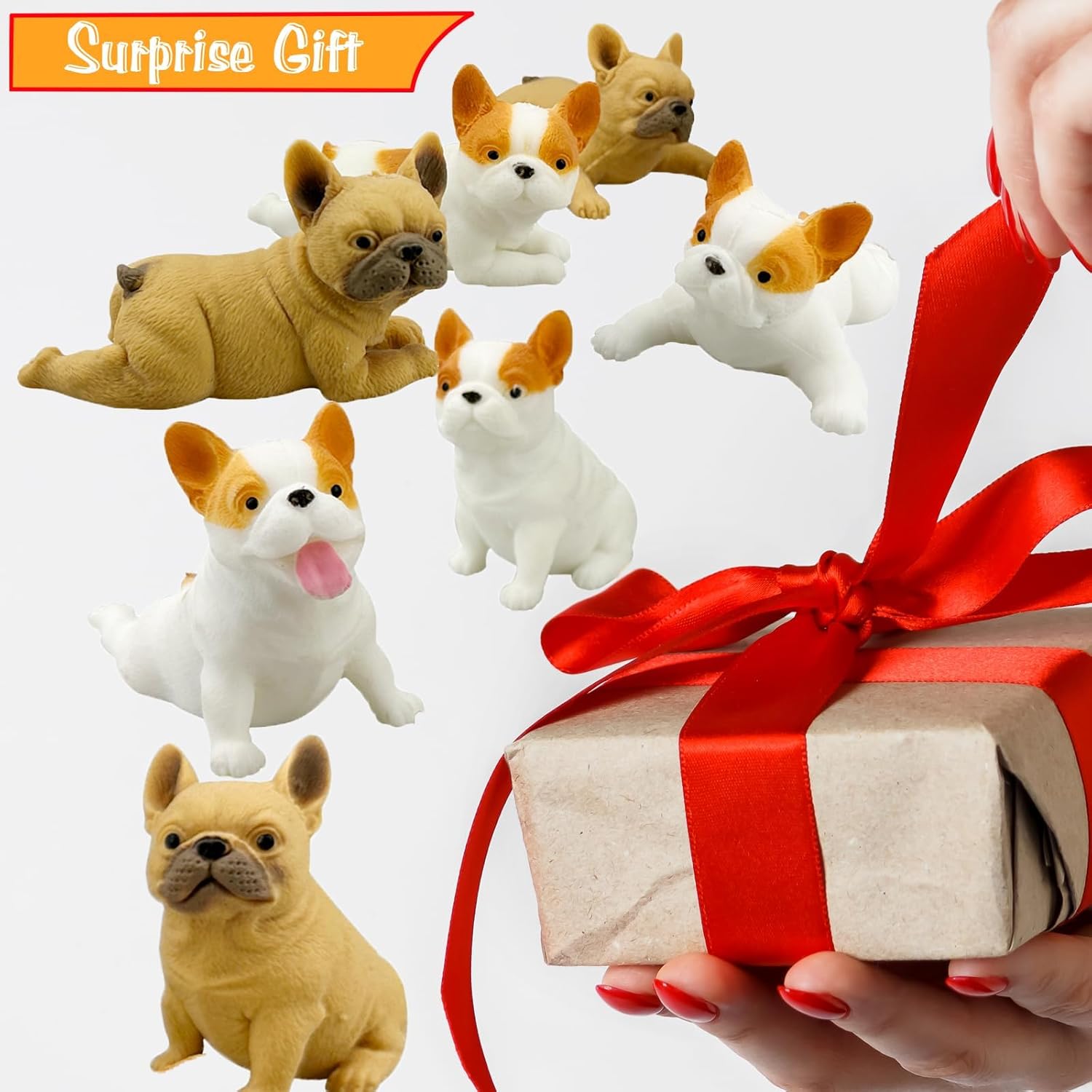 7 Pcs Dog Squishies Toy Set,Stress Balls for Kids and Adults,Animal Puppy Stress Relief Stretch and Squeeze Stress Toys for Christmas Kid Birthday Gift(Random Style)