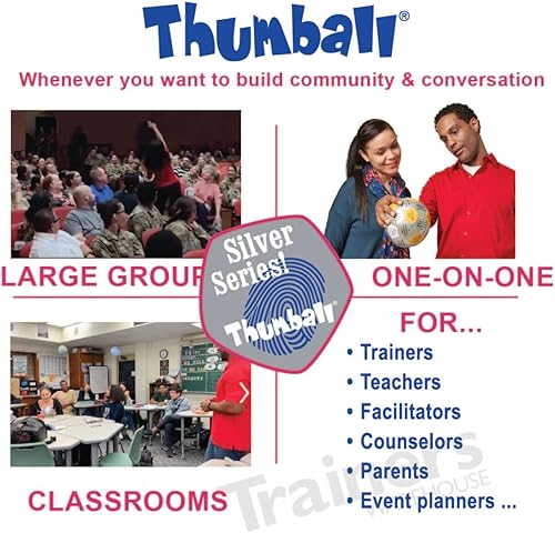 Miniatura 5 de Trainers Warehouse Colección Thumball de 6 pulgadas, 32 indicaciones para conversación, formación de equipos, relación y entrenamiento