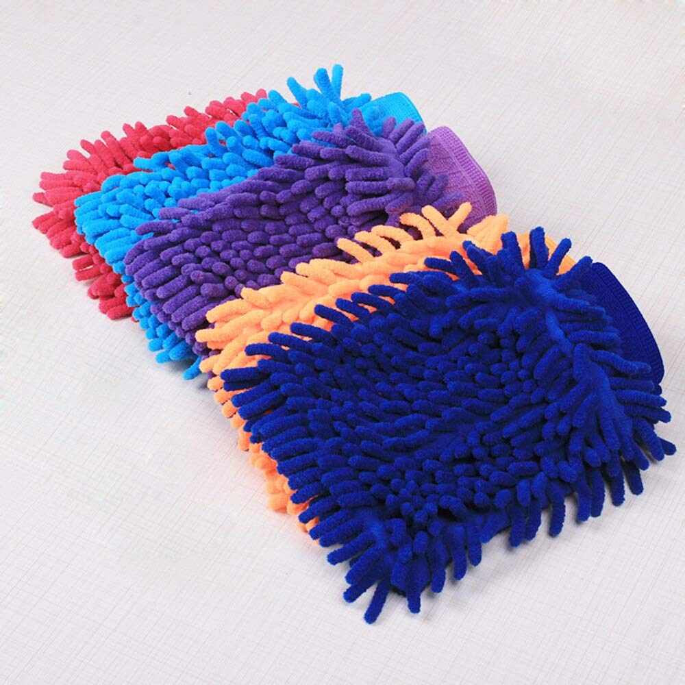 Manopla de lavado de autos, guante de lavado de coche, 1 unidad de guantes de lavado de coche de microfibra de chenilla, guantes de limpieza de coche, guante de lavado de coche (color: E