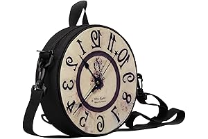 Women's Round Clock Shape Zippered Clock Purse