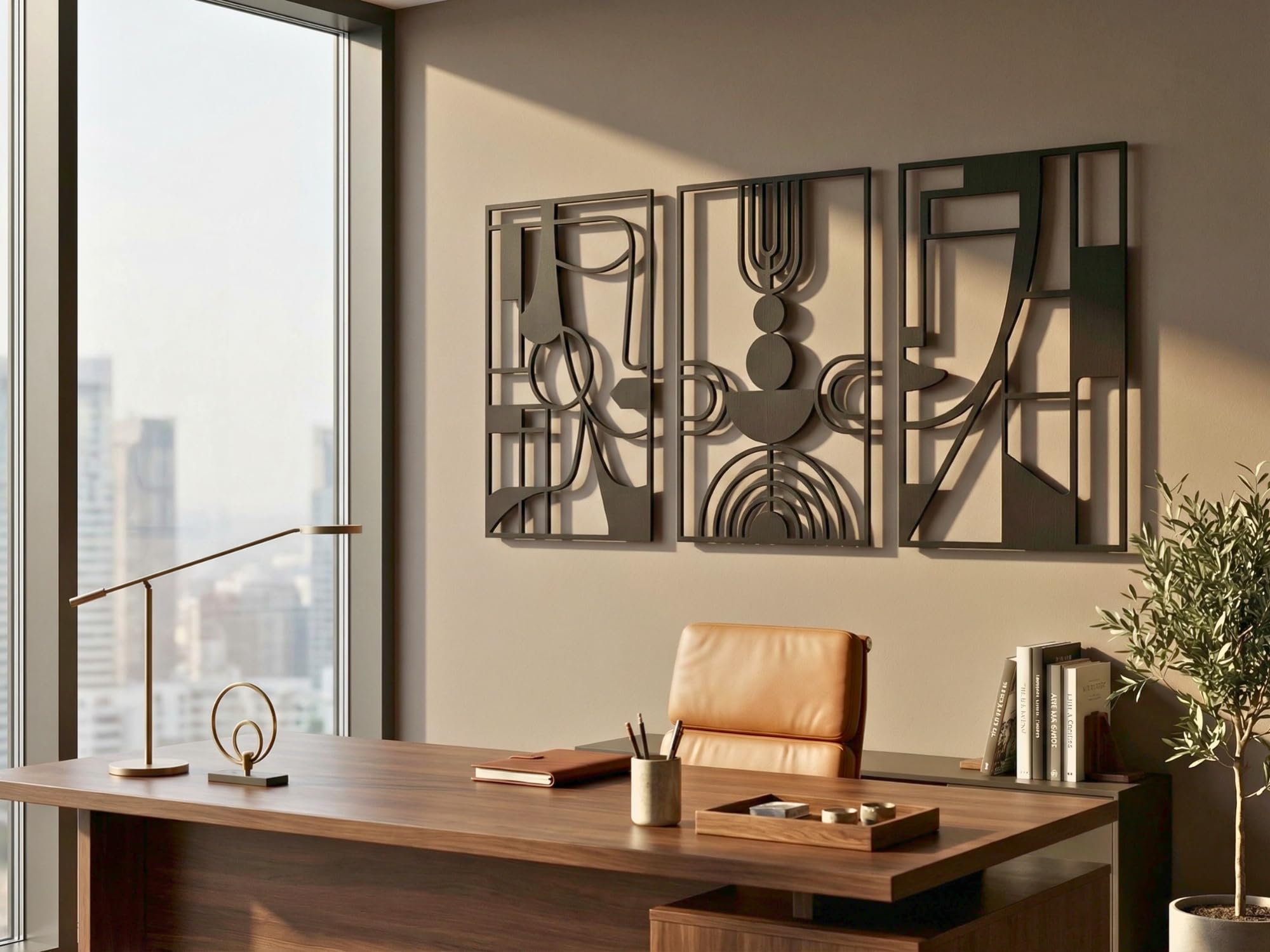 VAILLA - Juego de 4 flores decorativas de pared de madera, diseño floral, decoración 3D para dormitorio, sala de estar y cocina, Pablo Picasso
