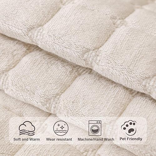 Miniatura 4 de Funda de terciopelo lavable para perros y mascotas, funda antideslizante para sofá modular de 3 cojines, funda para sofá de 3 cojines L, protector