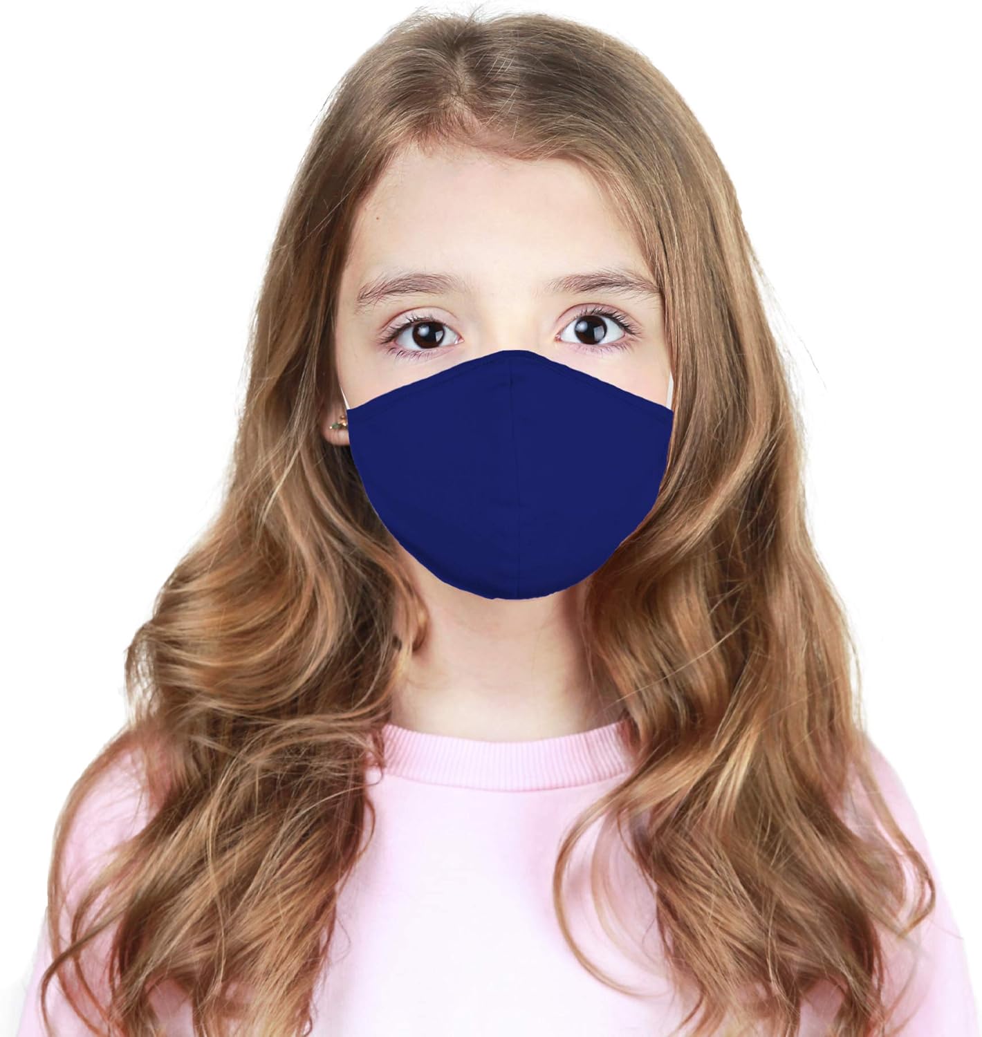 DALIX Youth Face Mask Washable Made in USA - Royal Blue XS (10 Pack)