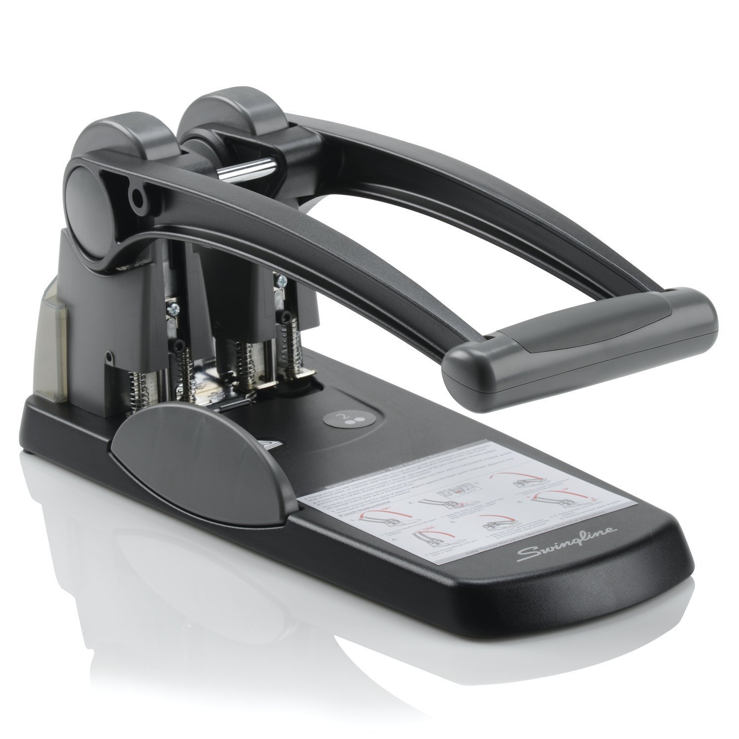 Swingline 2 Hole Punch, Hole Puncher, Extra High Capacity, 300 Sheet Punch Capacity, Fixed Centers, Black (74192)