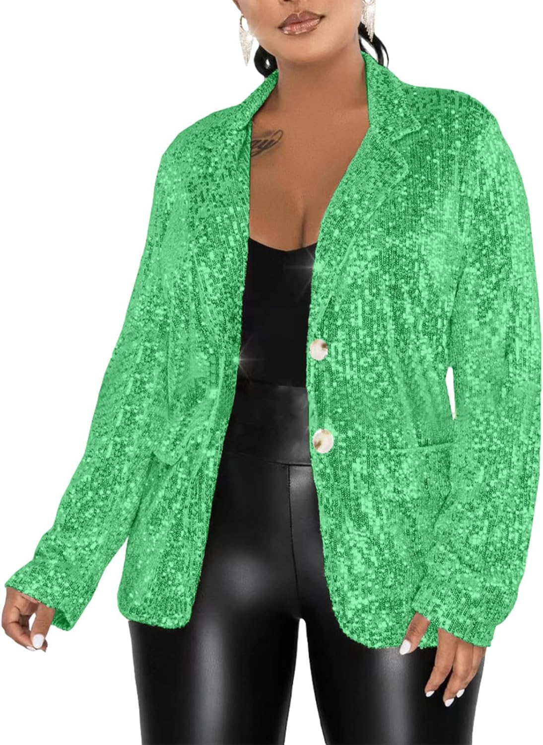 Sequin Cardigan Sequin Blazer For Women Sparkly Plus Size Long