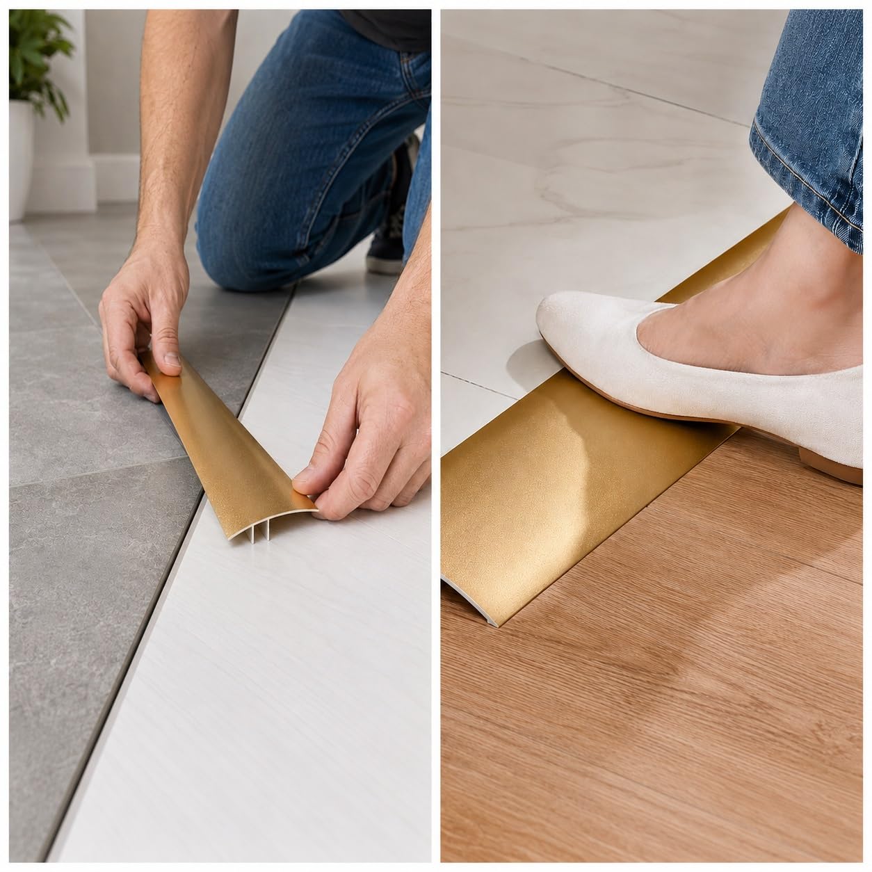 Aluminiowa listwa przejściowa w kształcie litery T Listwa przejściowa do podłogi litej, listwa progowa aluminiowa 2,7 m 43 mm wielokolorowa 3 szt. do płytek laminowanych dywan winylowy(Black)